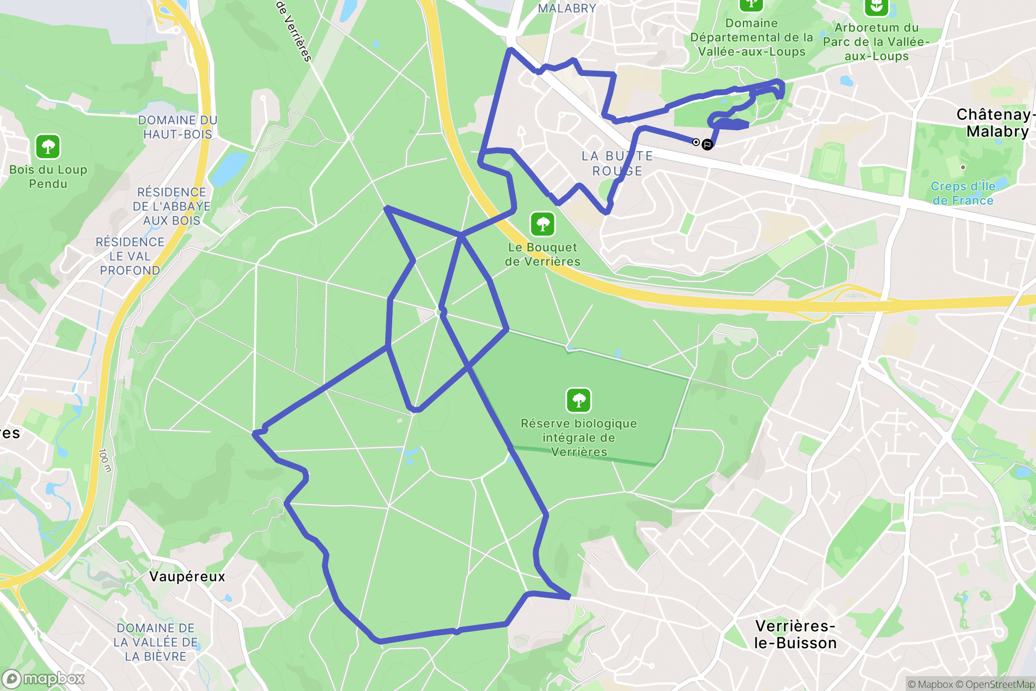 Châtenay-Malabry : carte du parcours de randonnée - France