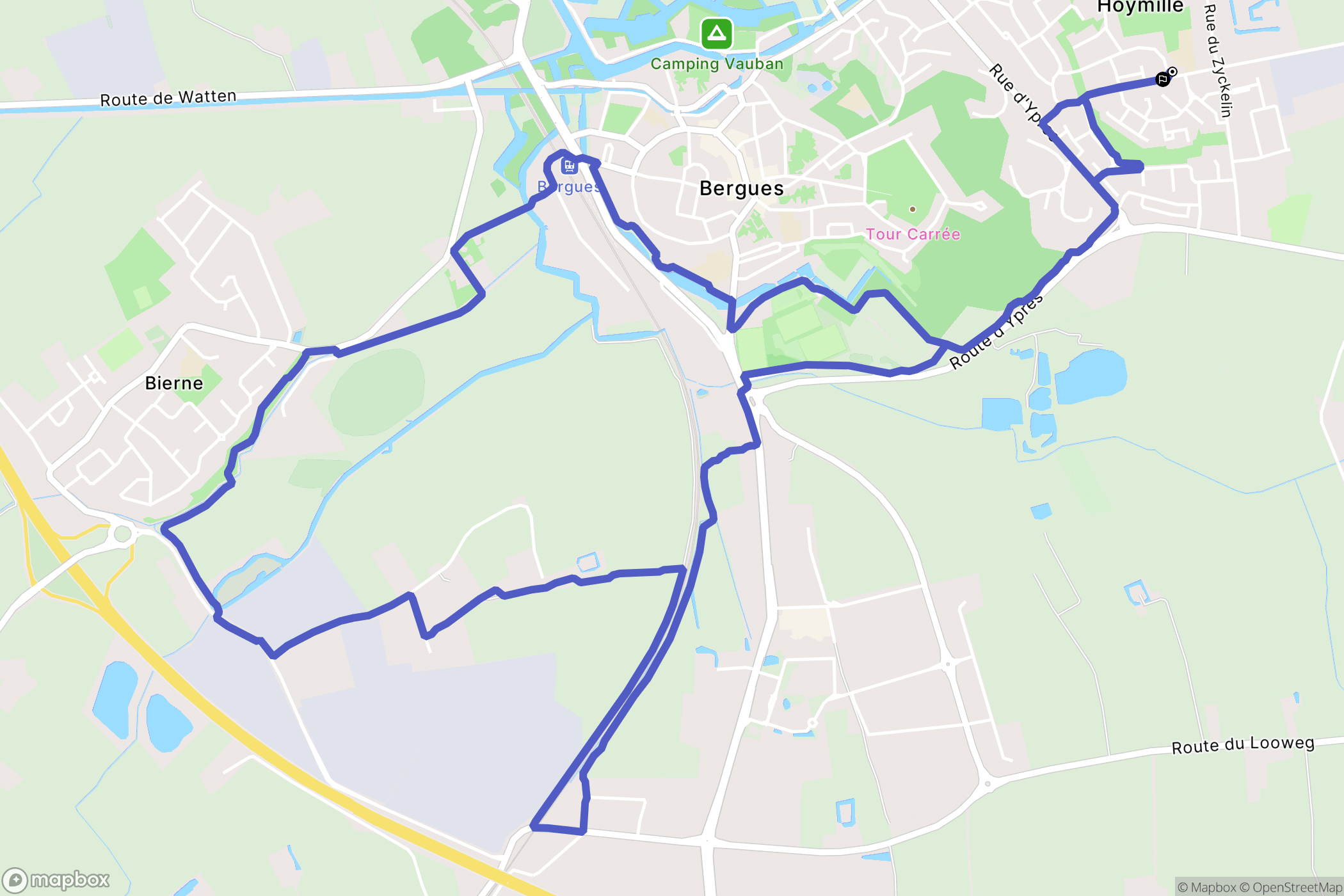 Hoymille : carte du parcours de randonnée - France