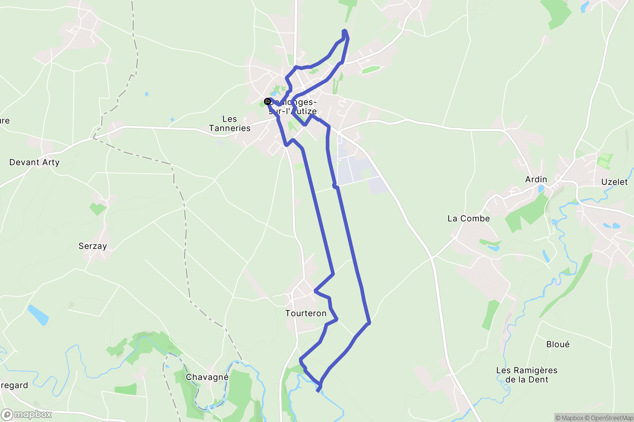 Coulonges-sur-l'Autize : carte du parcours de randonnée - France