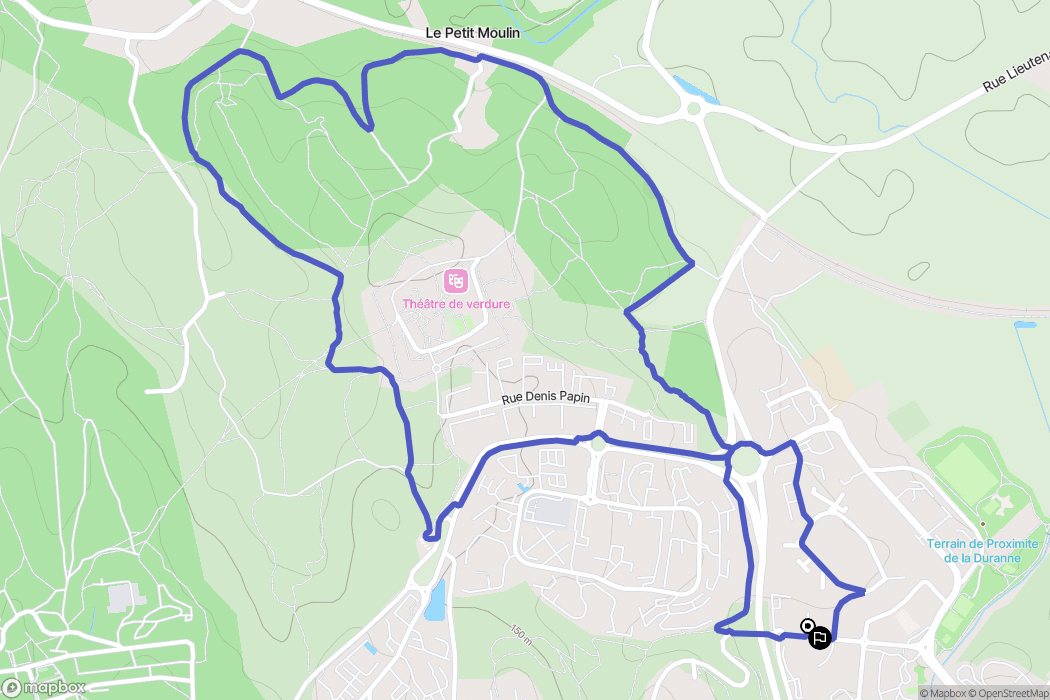 Aix-en-Provence : carte du parcours de randonnée - France