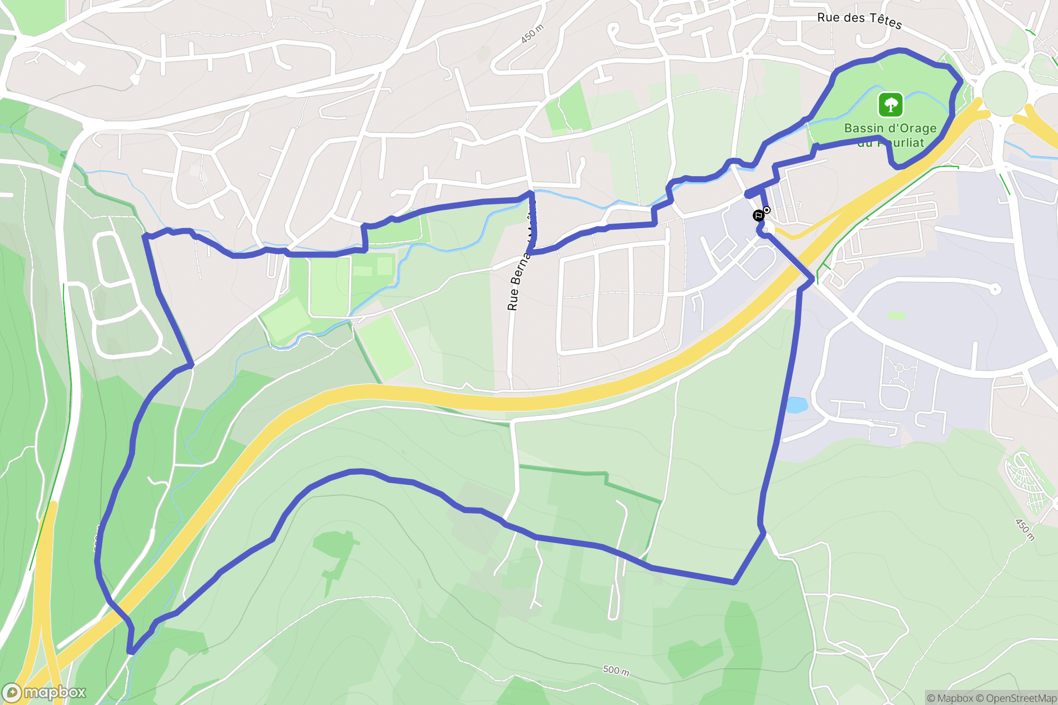 Beaumont : carte du parcours de randonnée - France
