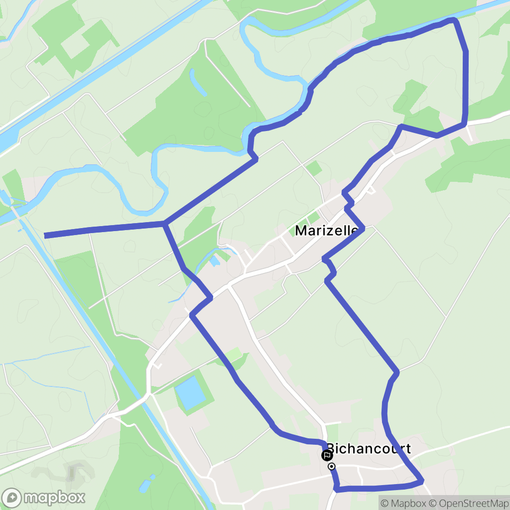 Bichancourt : carte du parcours de randonnée - France