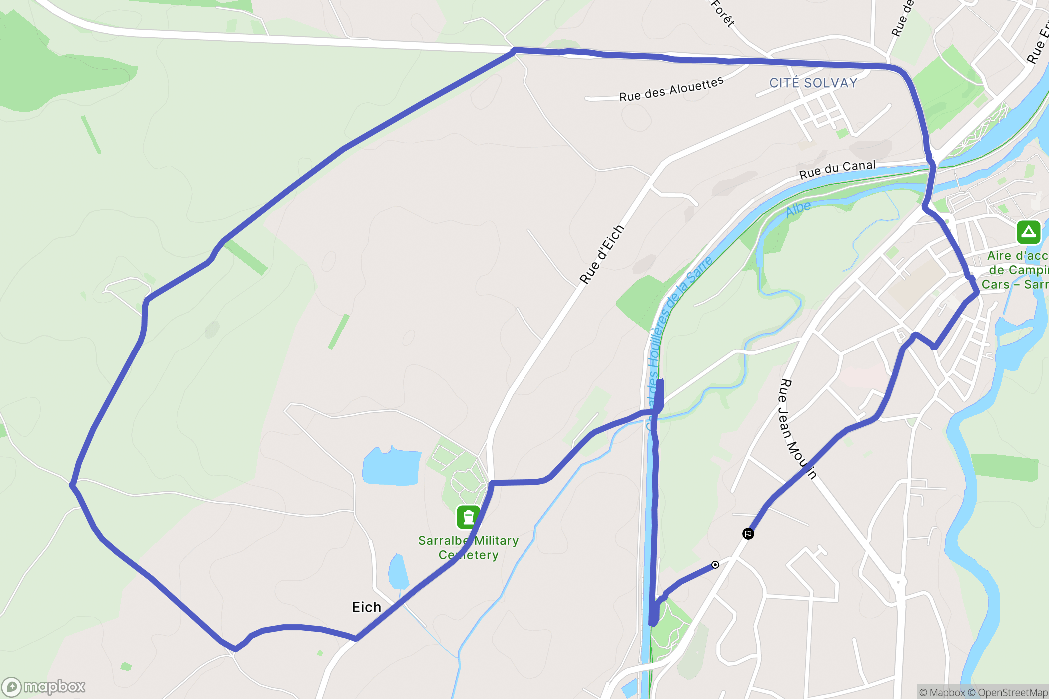 Sarralbe : carte du parcours de randonnée - France