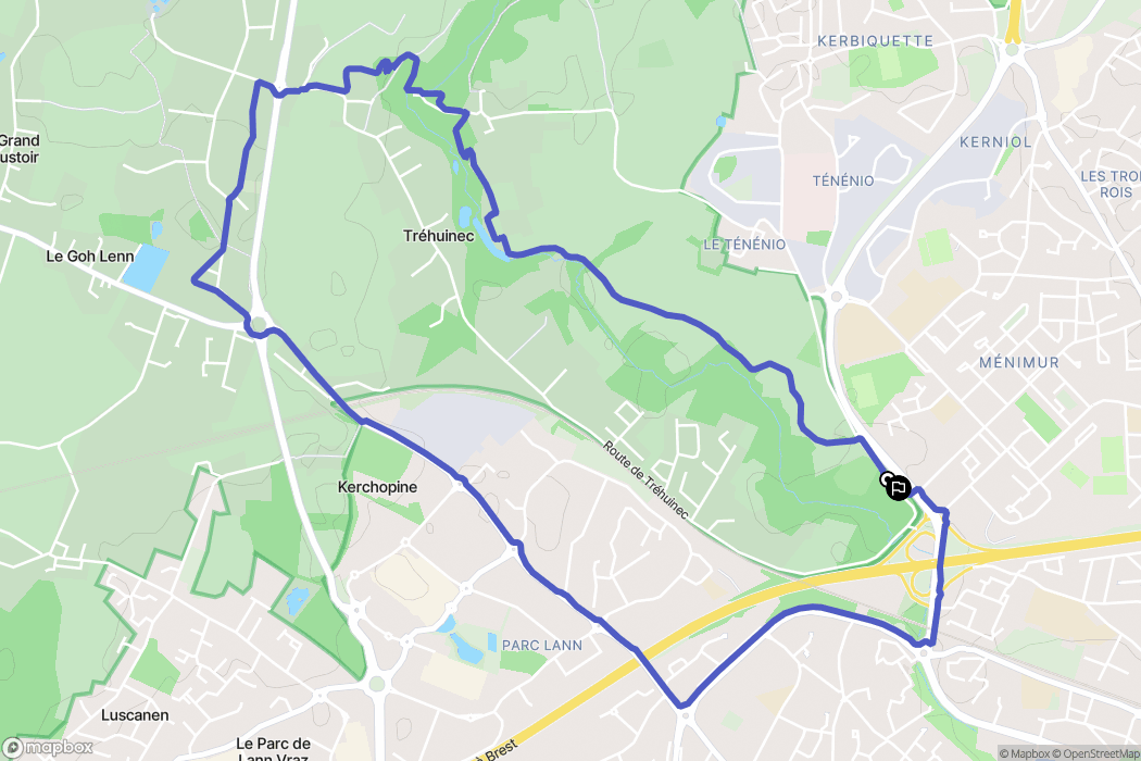 Vannes : carte du parcours de randonnée - France