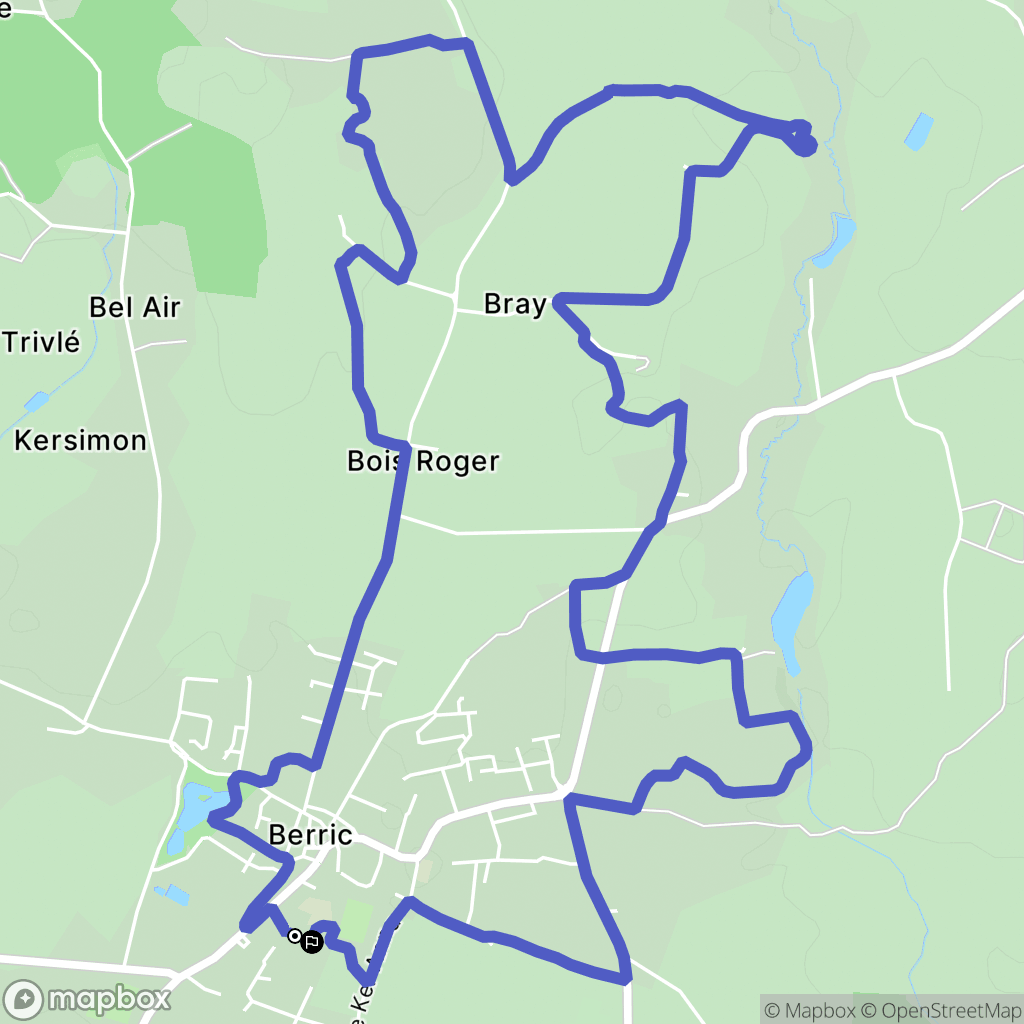 Berric : carte du parcours de randonnée - France