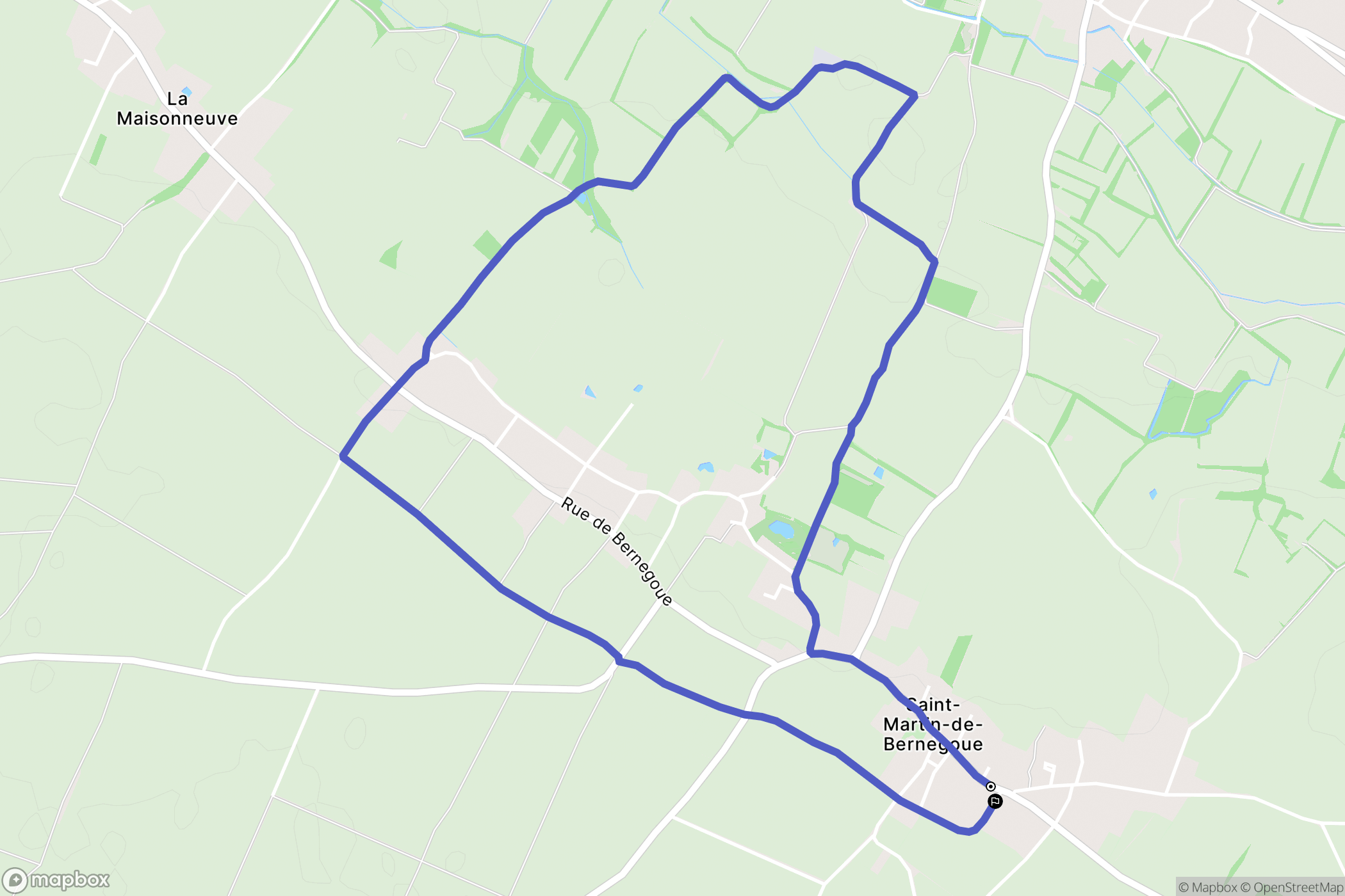 Saint-Martin-de-Bernegoue : carte du parcours de randonnée - France