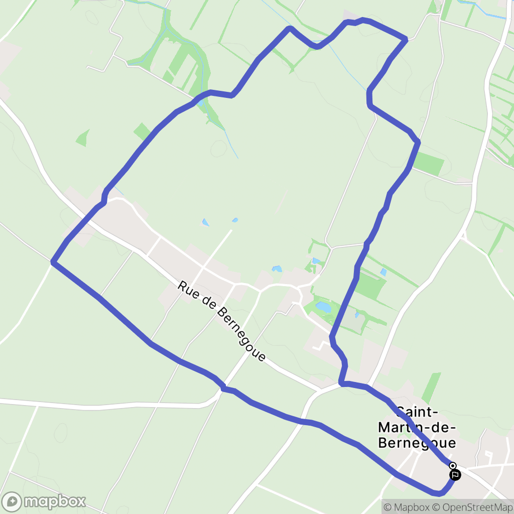 Saint-Martin-de-Bernegoue : carte du parcours de randonnée - France