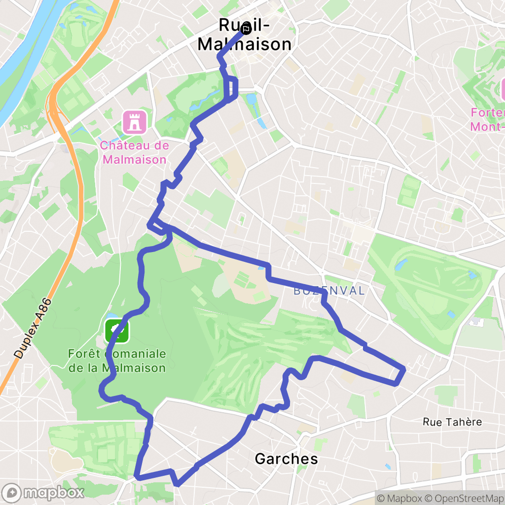 Rueil-Malmaison : carte du parcours de randonnée - France
