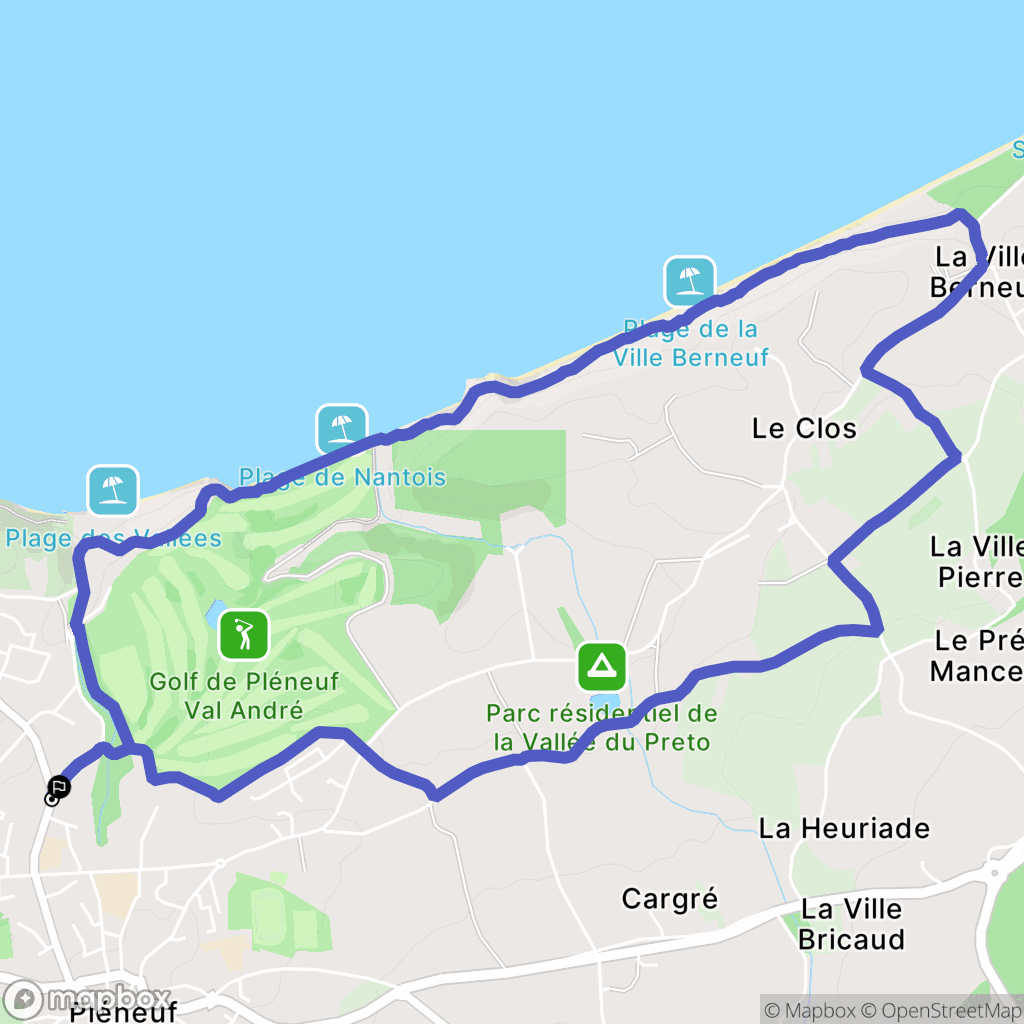 Pléneuf-Val-André : carte du parcours de randonnée - France