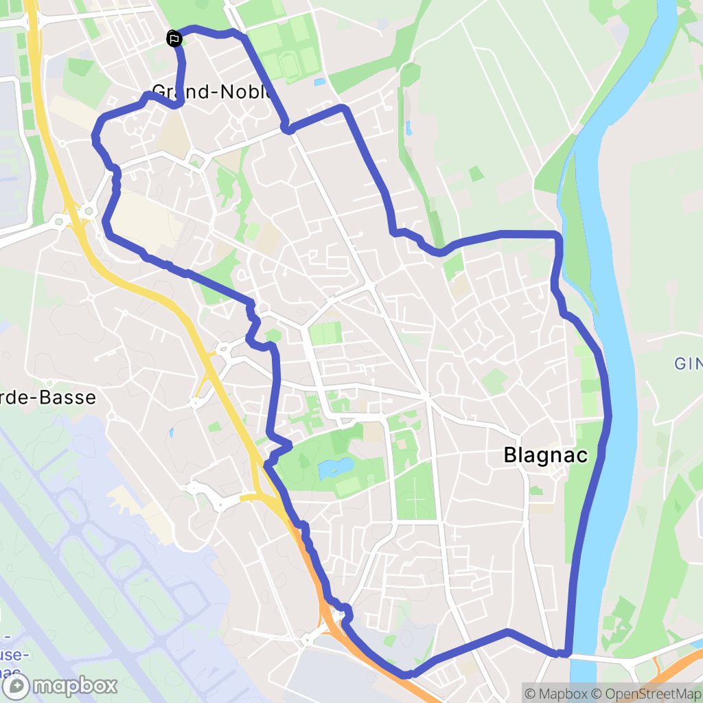 Blagnac : carte du parcours de randonnée - France