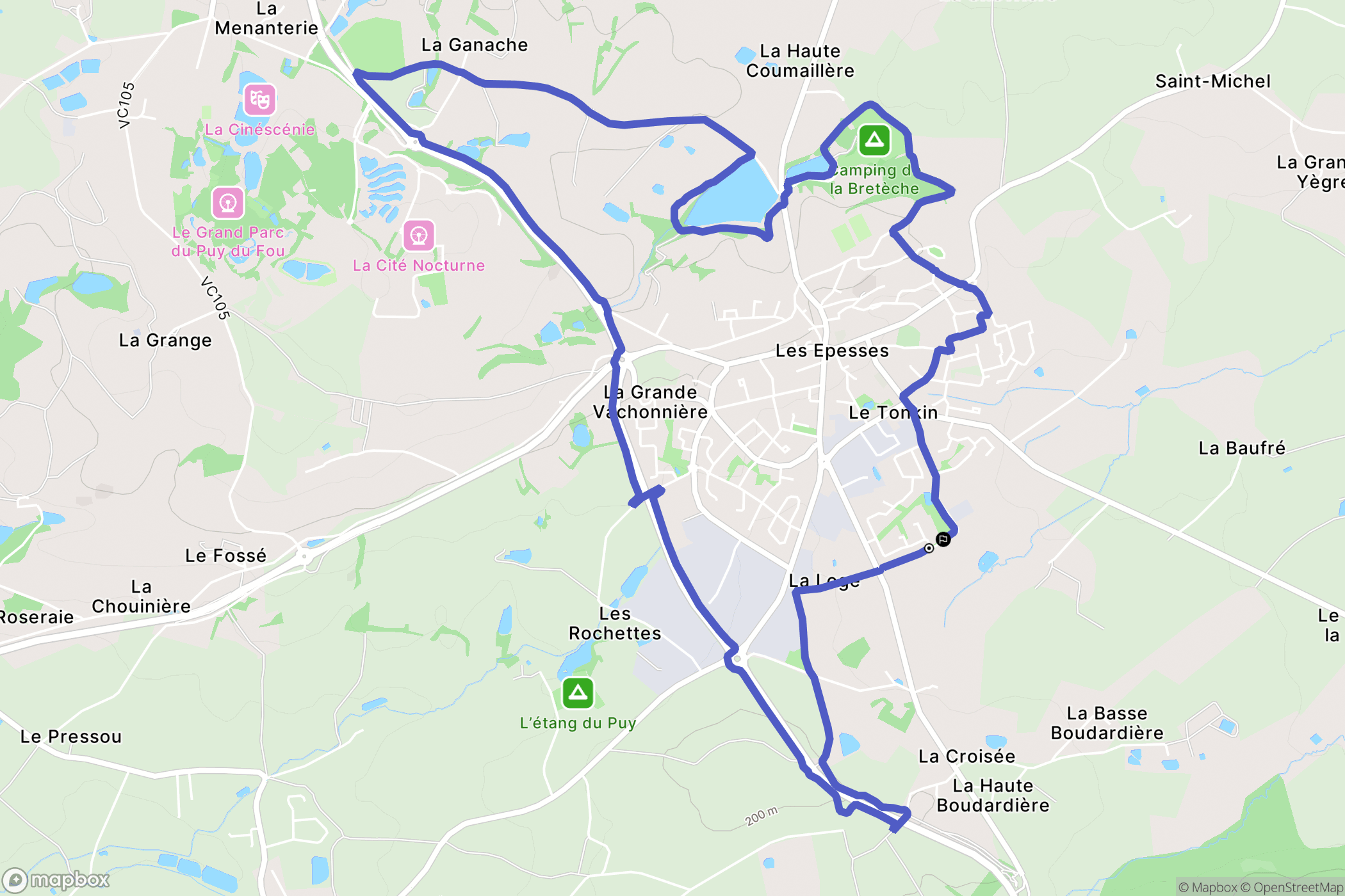 Les Epesses : carte du parcours de randonnée - France