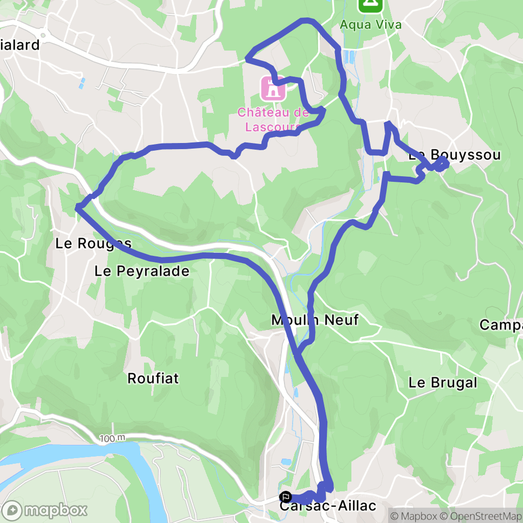 Carsac-Aillac : carte du parcours de randonnée - France