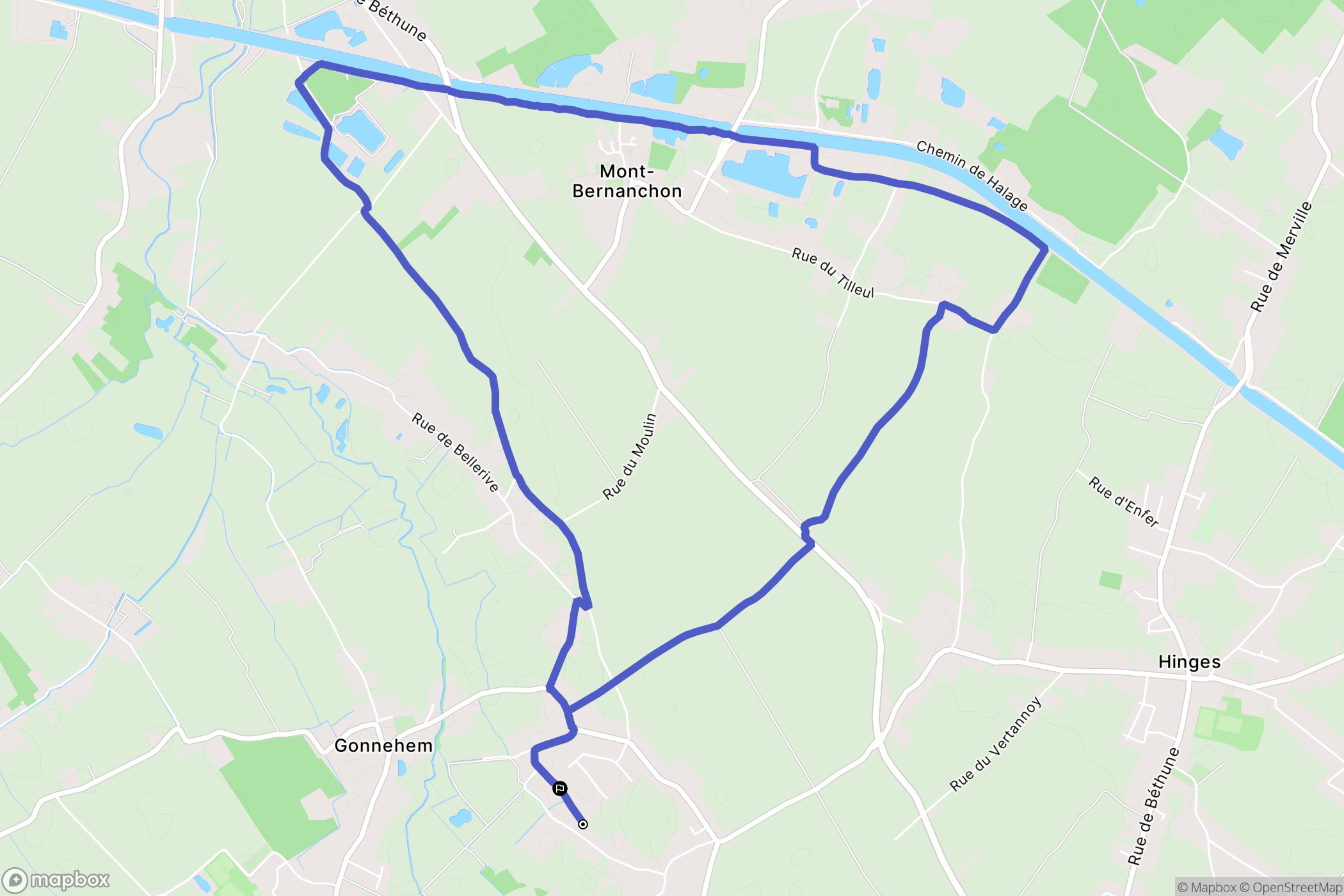 Gonnehem : carte du parcours de randonnée - France