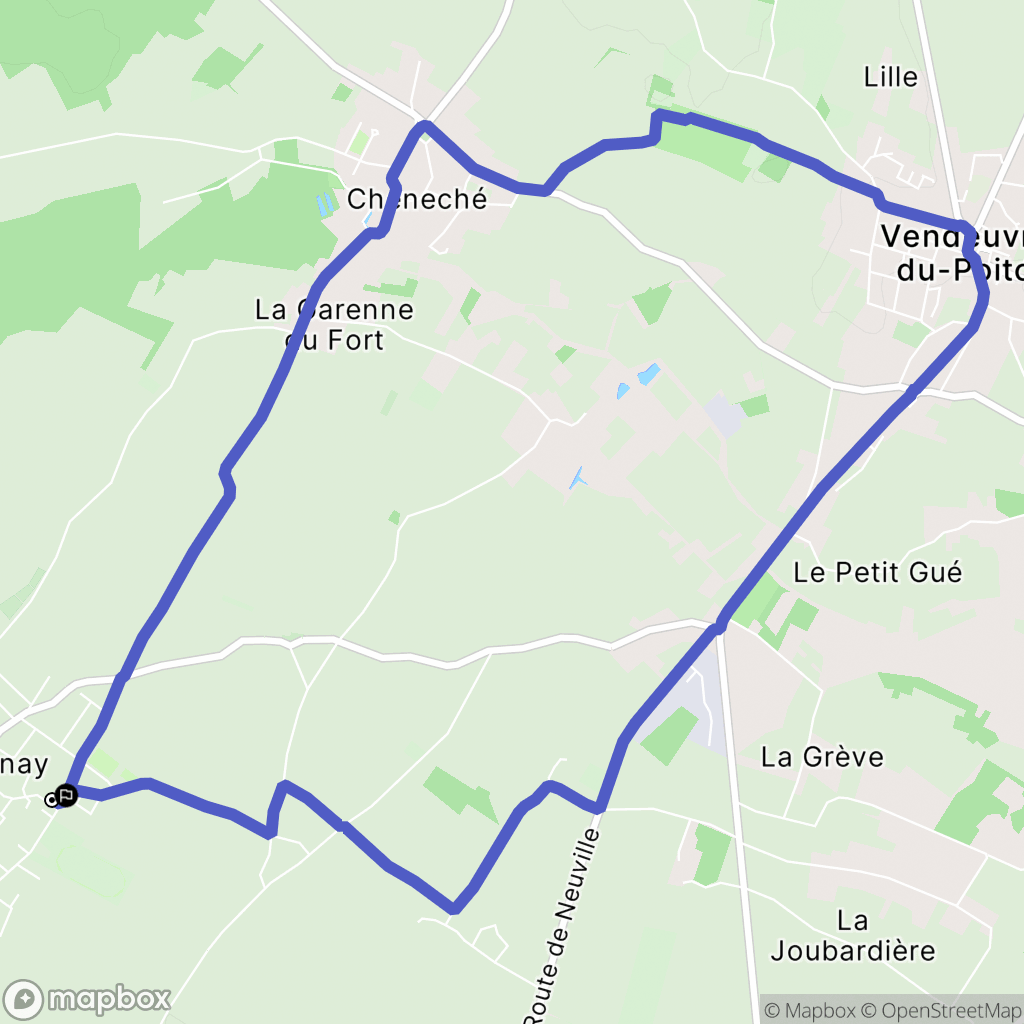 Chabournay : carte du parcours de randonnée - France