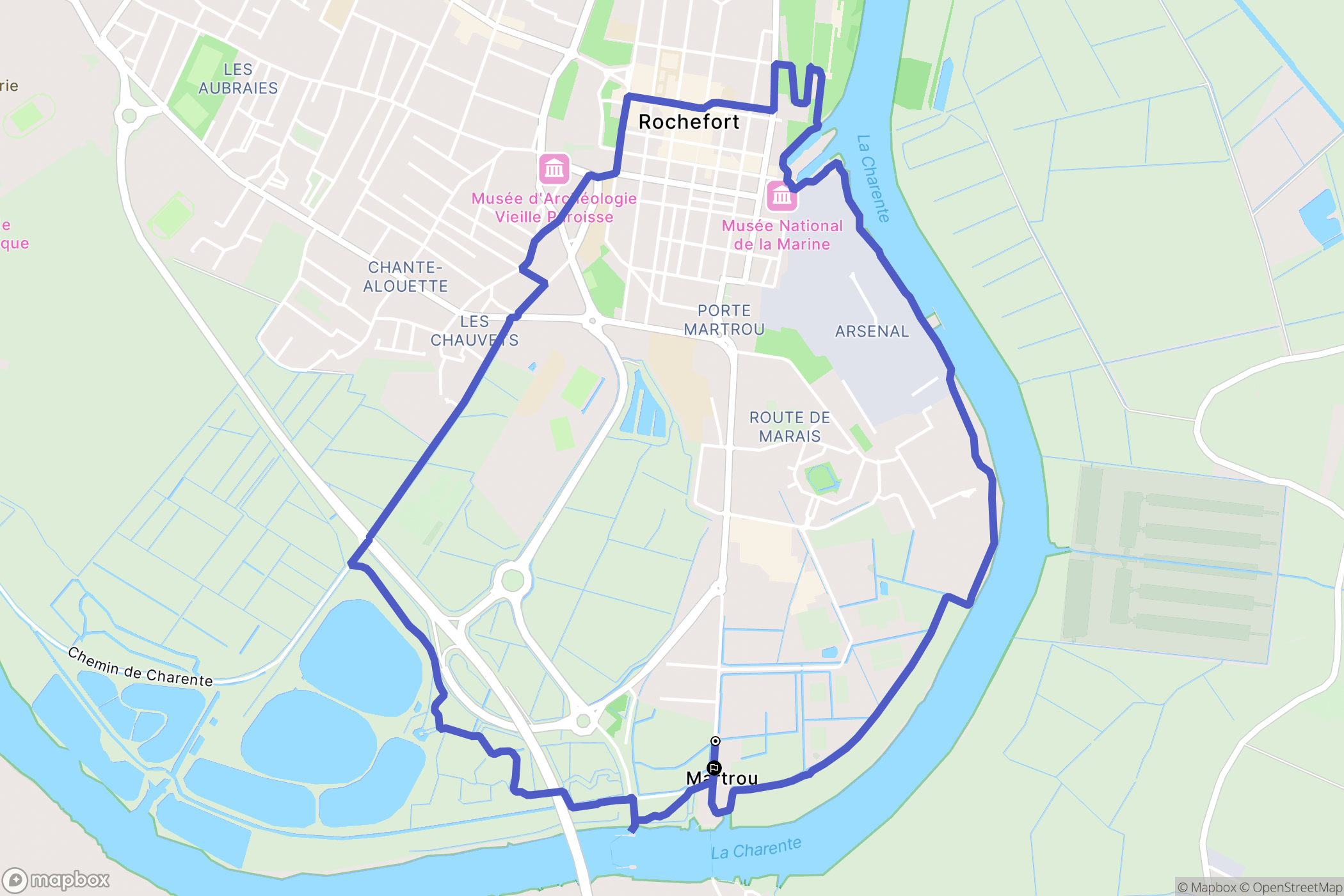 Rochefort : carte du parcours de randonnée - France