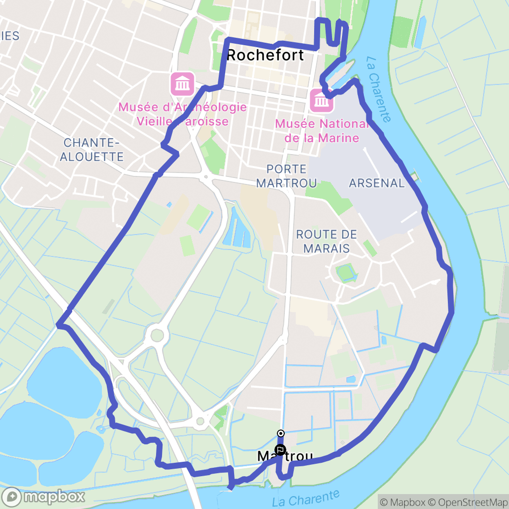 Rochefort : carte du parcours de randonnée - France