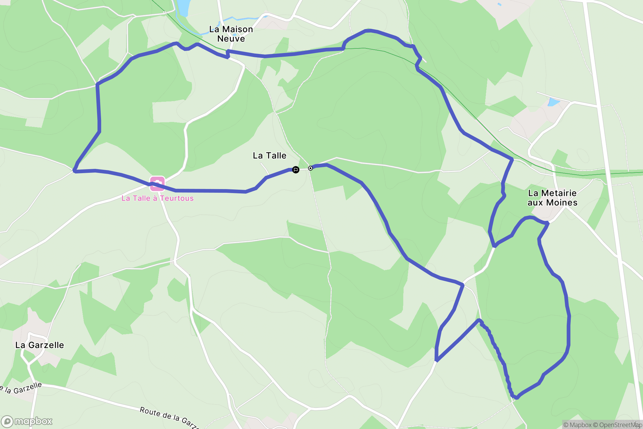 Celles-sur-Belle : carte du parcours de randonnée - France