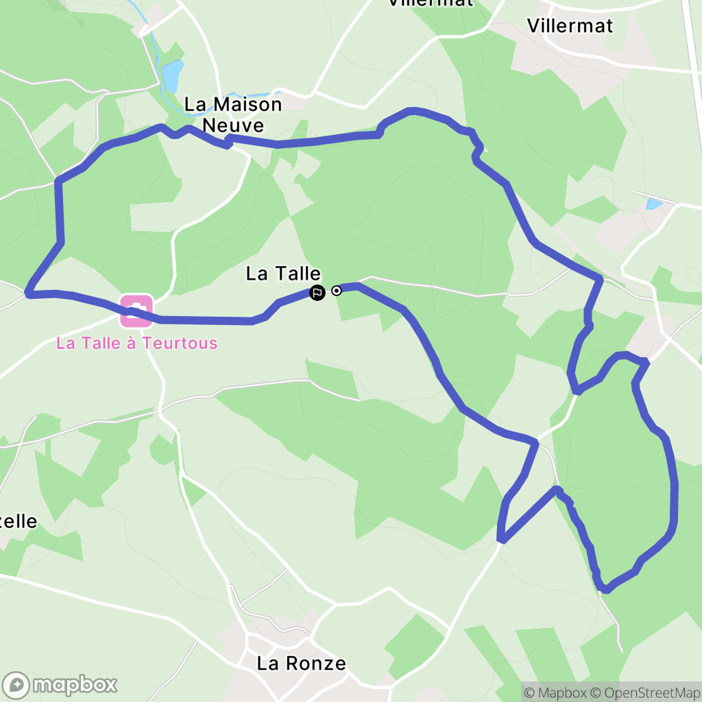 Celles-sur-Belle : carte du parcours de randonnée - France