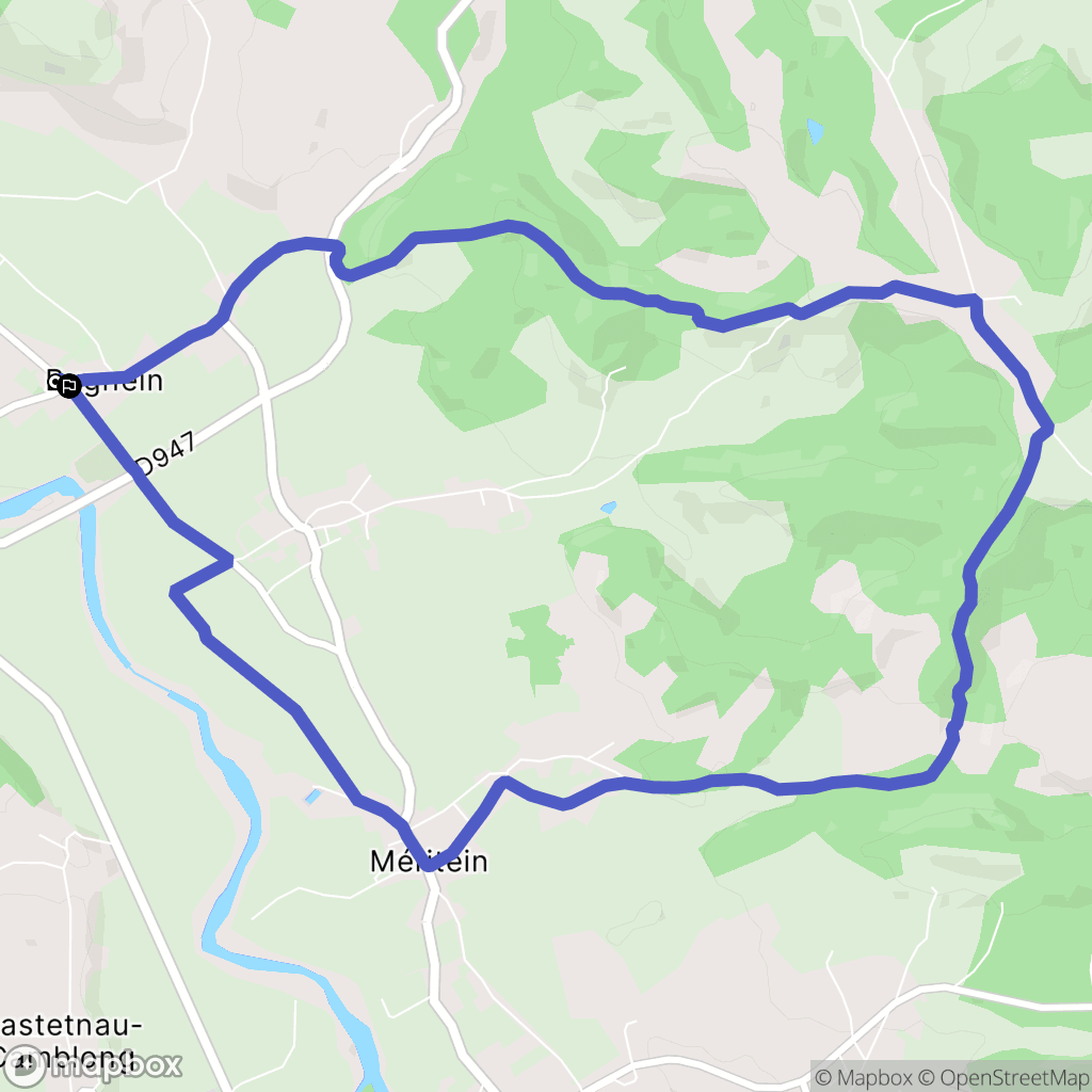 Bugnein : carte du parcours de randonnée - France