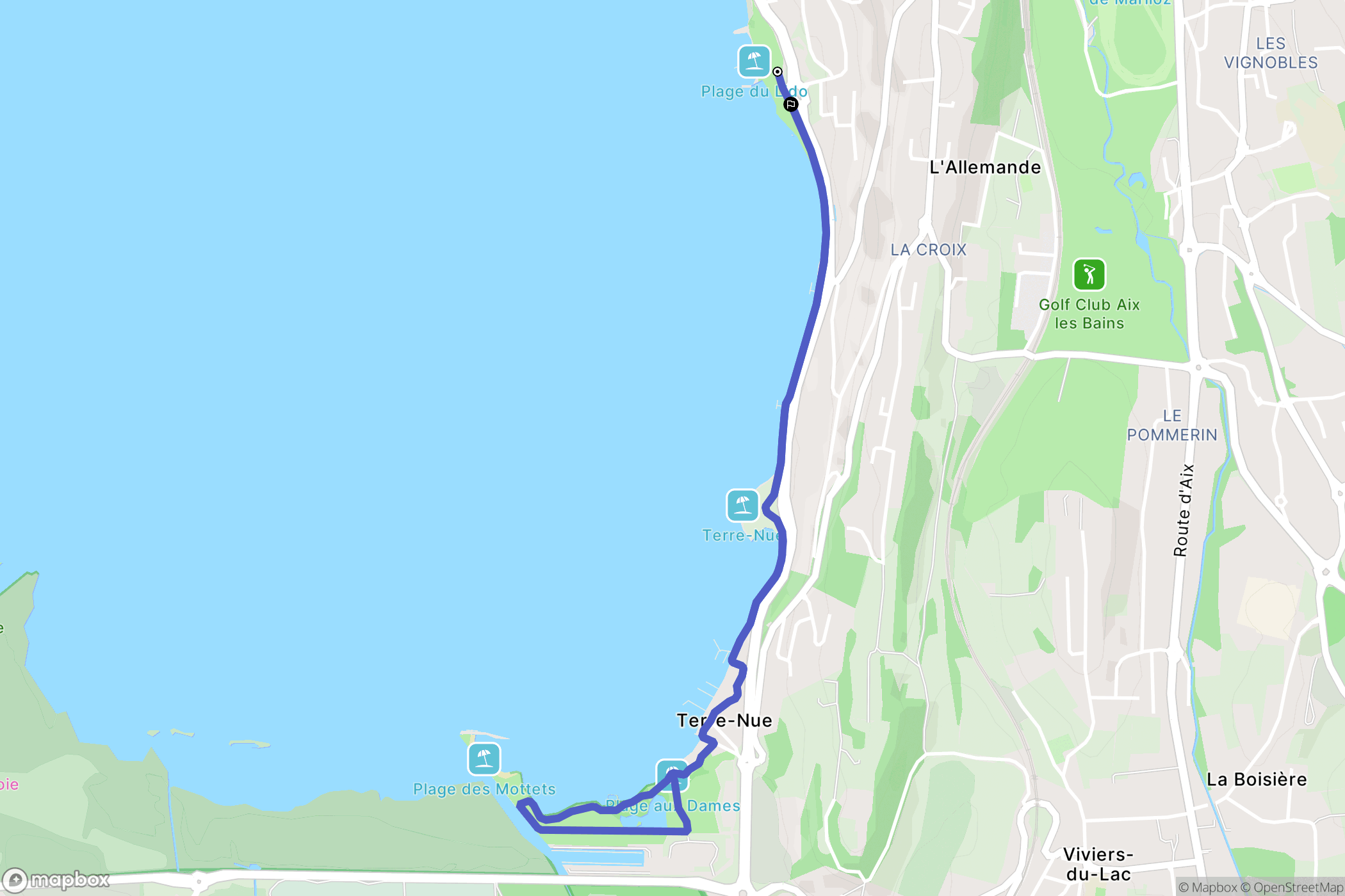 Tresserve : carte du parcours de randonnée - France
