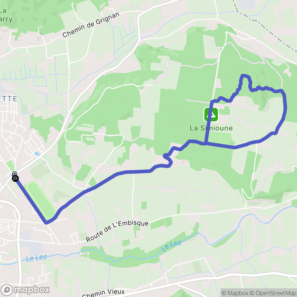 Bollène : carte du parcours de randonnée - France