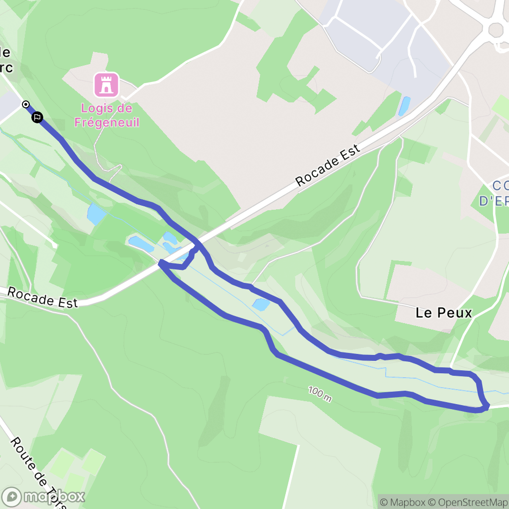 Soyaux : carte du parcours de randonnée - France