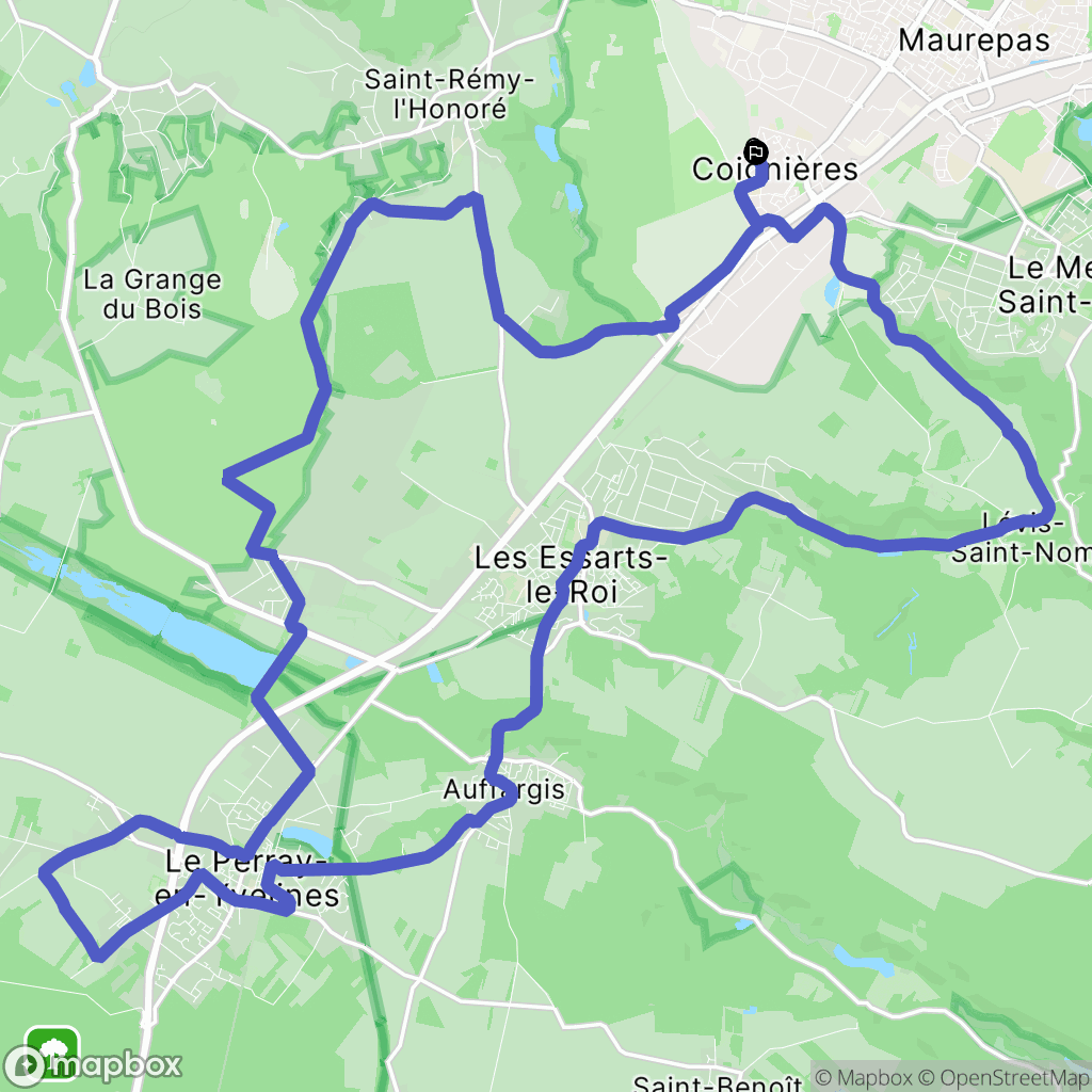 Coignières : carte du parcours de randonnée - France