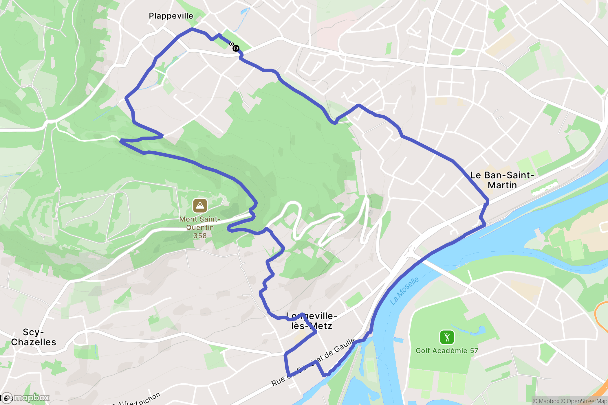 Plappeville : carte du parcours de randonnée - France