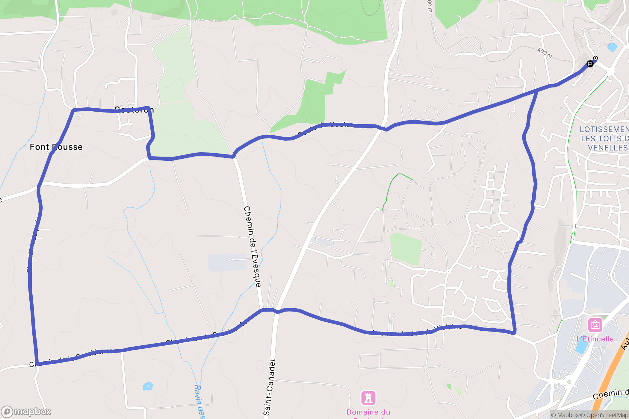 Venelles : carte du parcours de randonnée - France