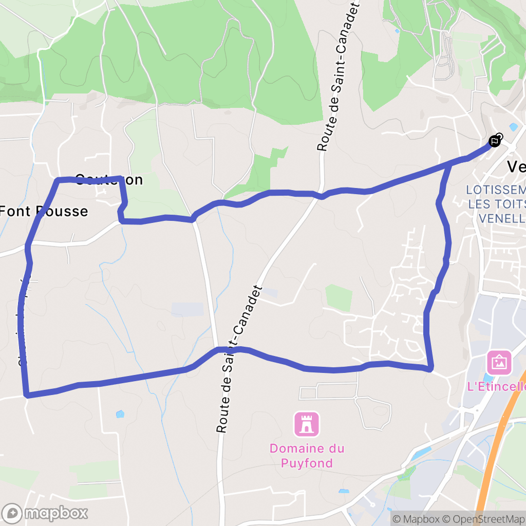 Venelles : carte du parcours de randonnée - France