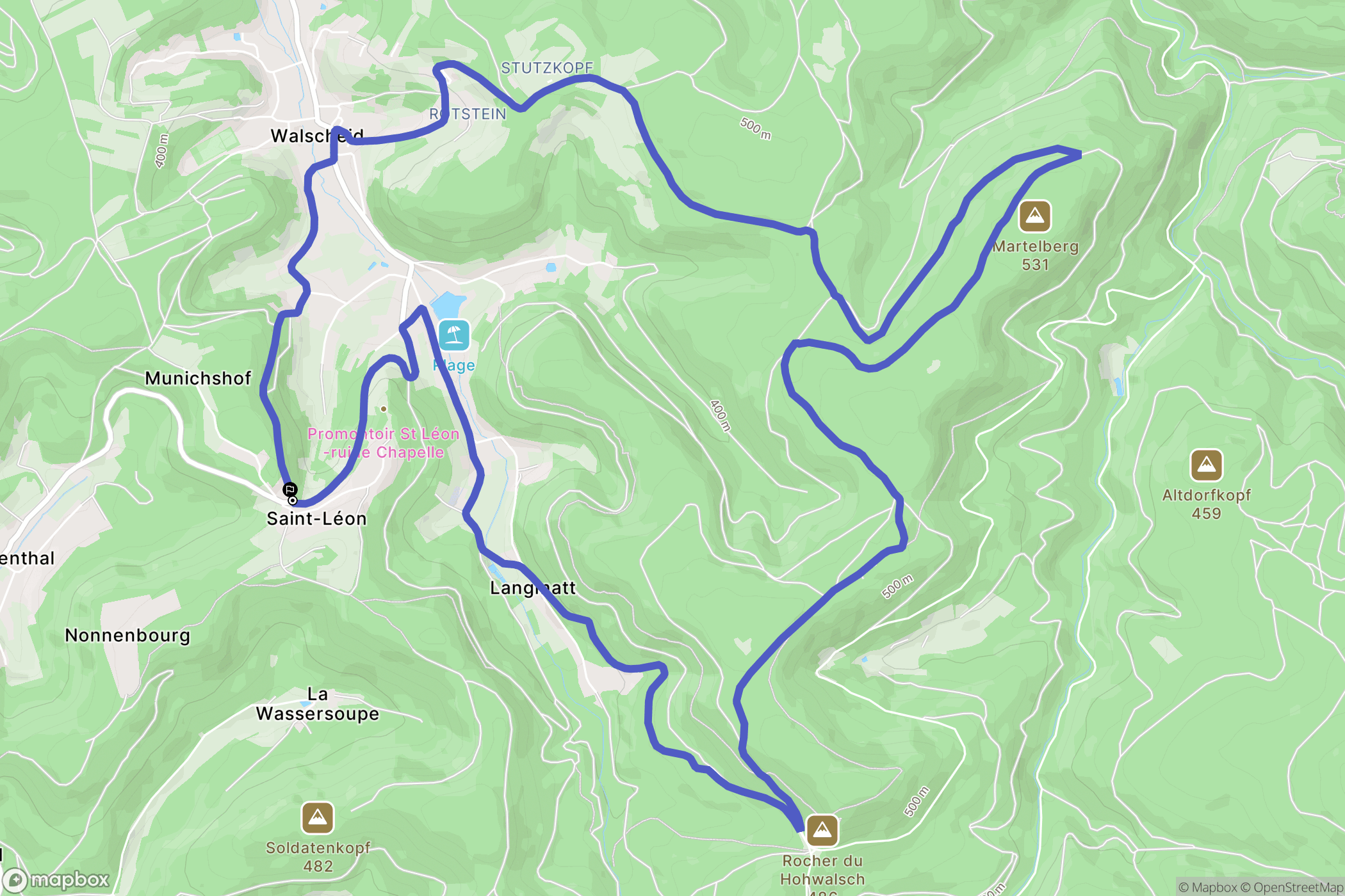Walscheid : carte du parcours de randonnée - France