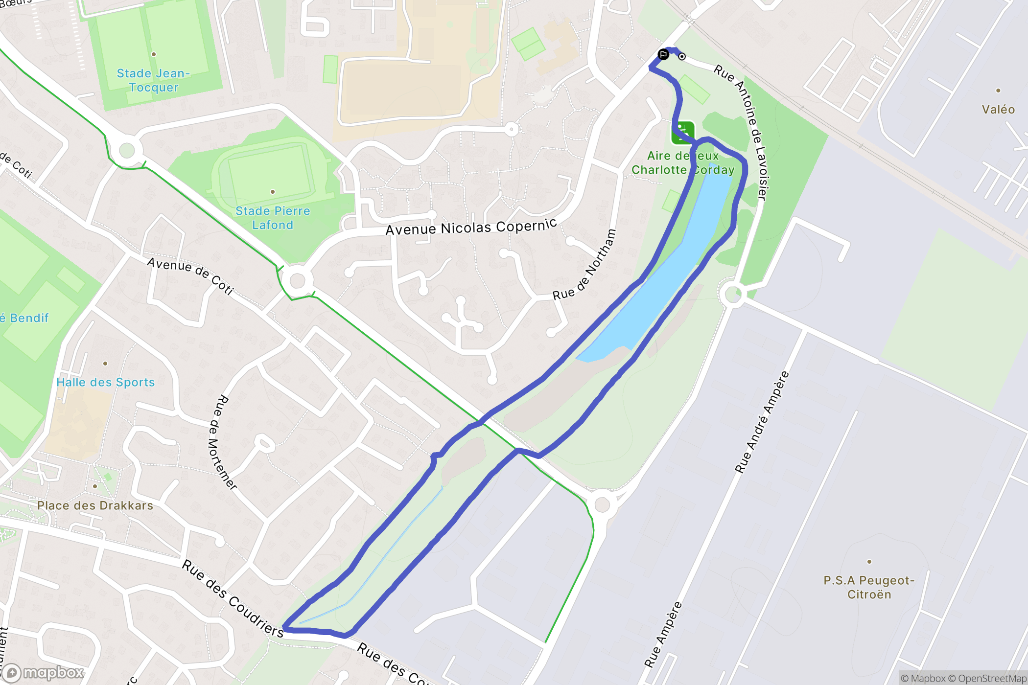 Mondeville : carte du parcours de randonnée - France