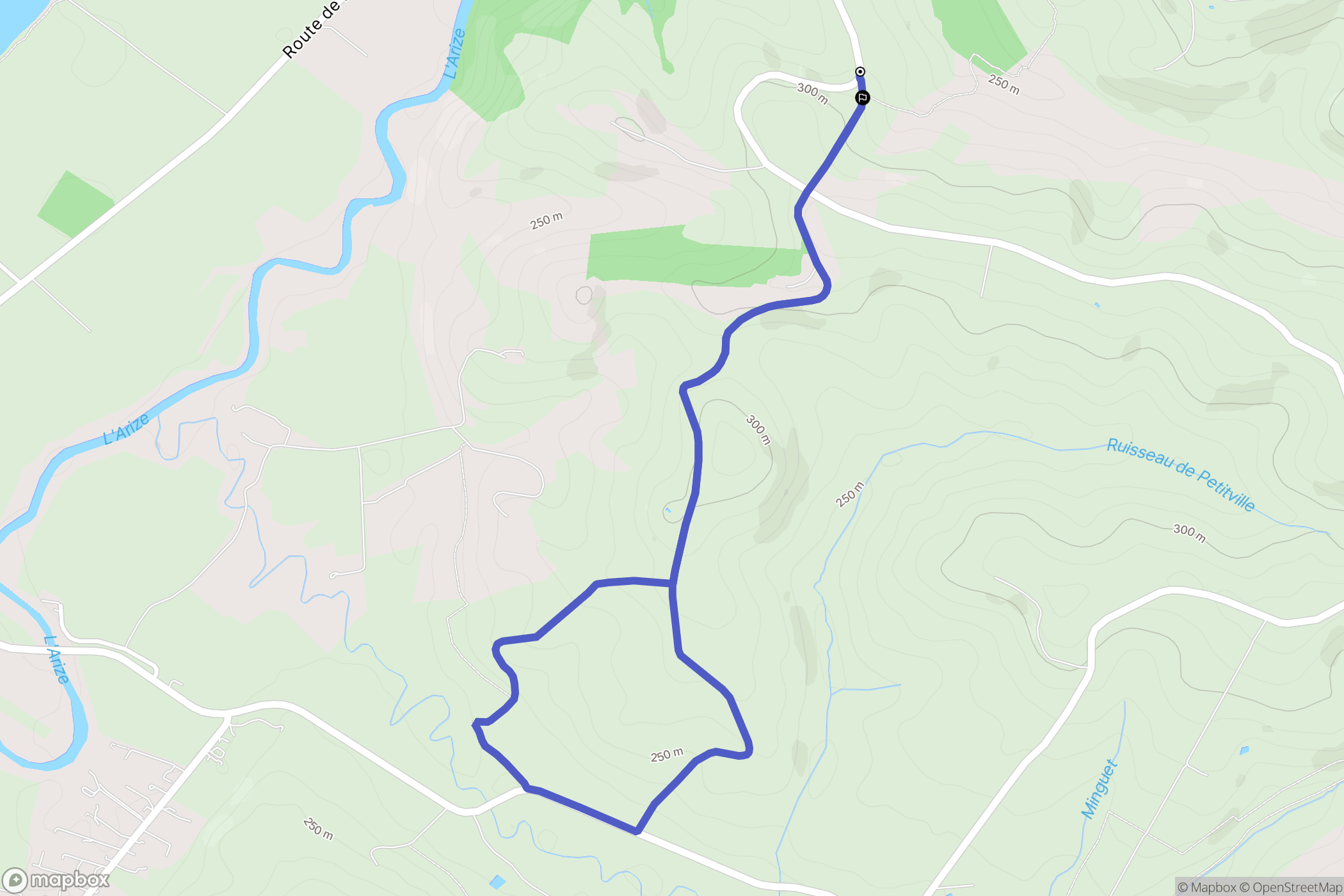 Carbonne : carte du parcours de randonnée - France