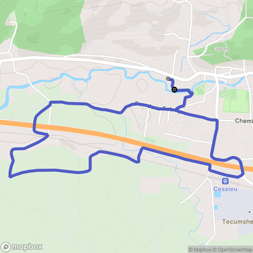 Cessieu : carte du parcours de randonnée - France