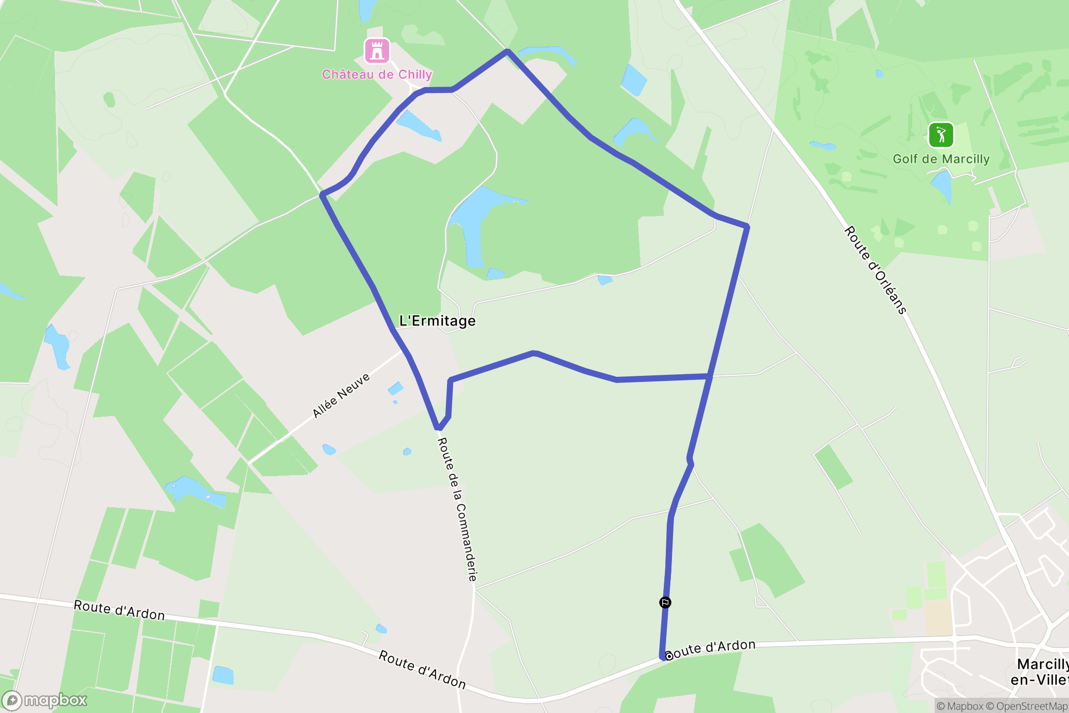 Marcilly-en-Villette : carte du parcours de randonnée - France