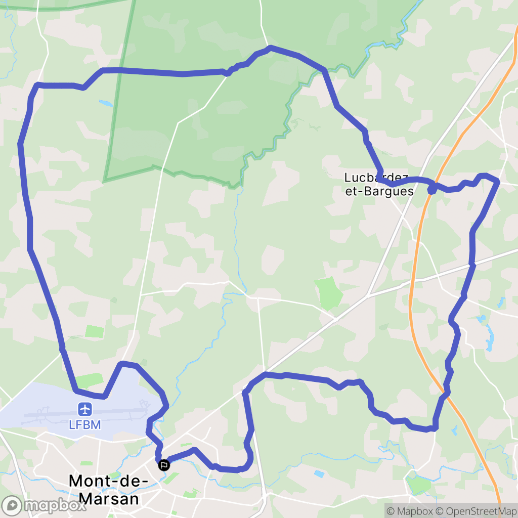 Mont-de-Marsan : carte du parcours de randonnée - France