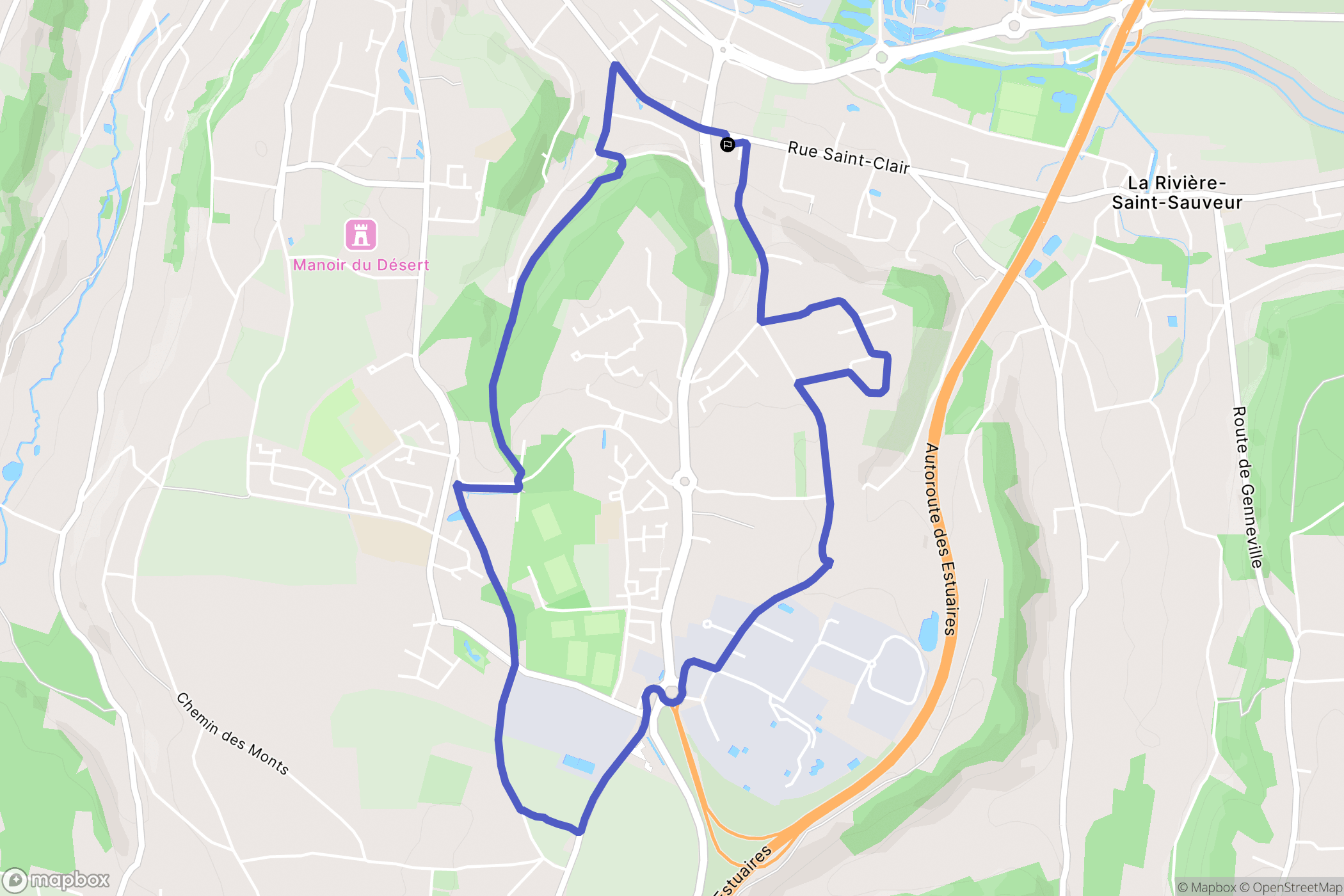 La Rivière-Saint-Sauveur : carte du parcours de randonnée - France