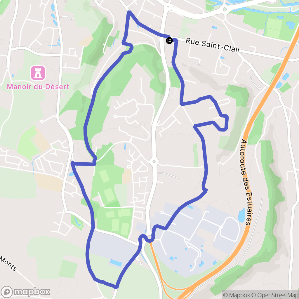 La Rivière-Saint-Sauveur : carte du parcours de randonnée - France