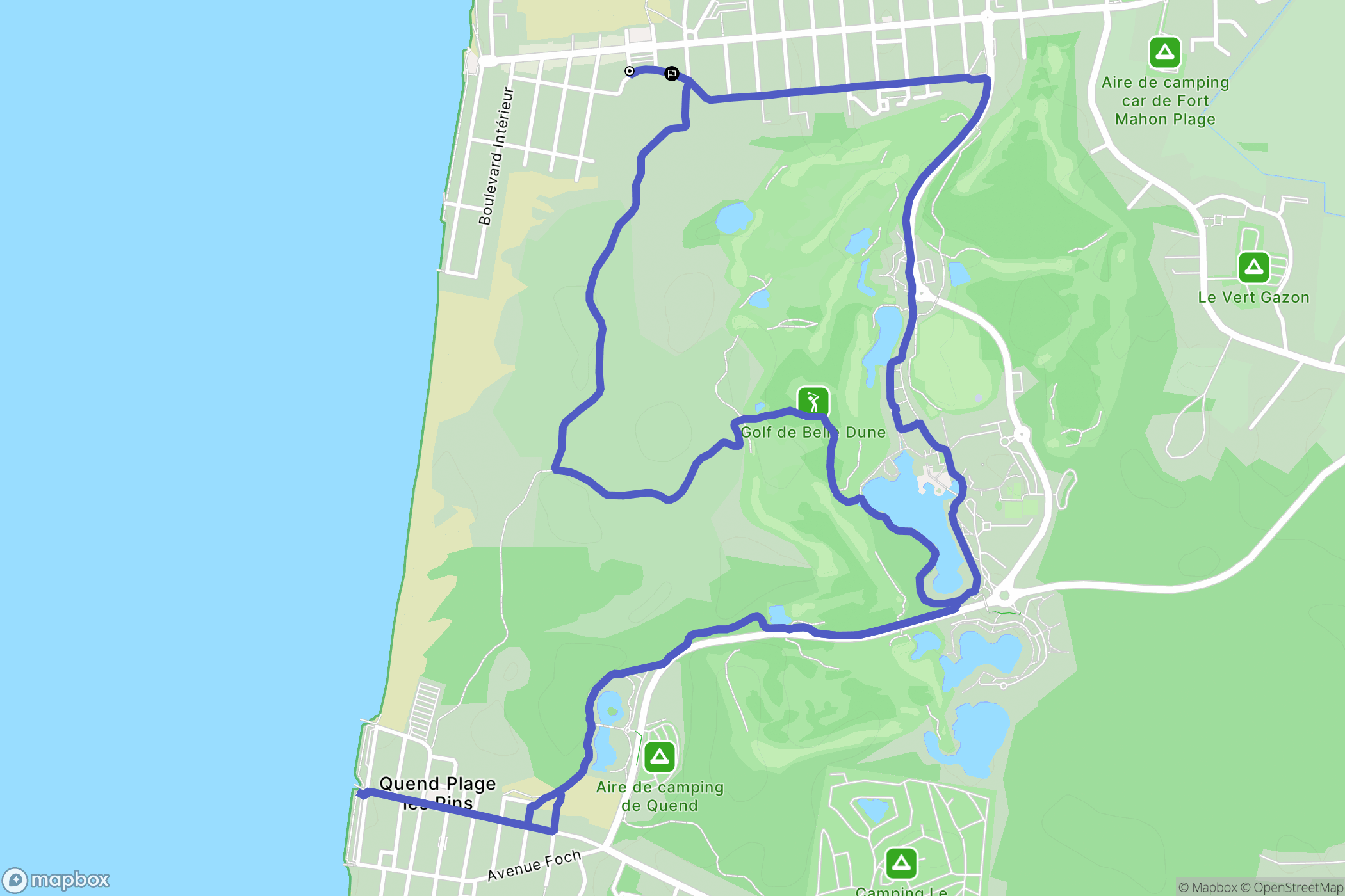 Fort-Mahon-Plage : carte du parcours de randonnée - France