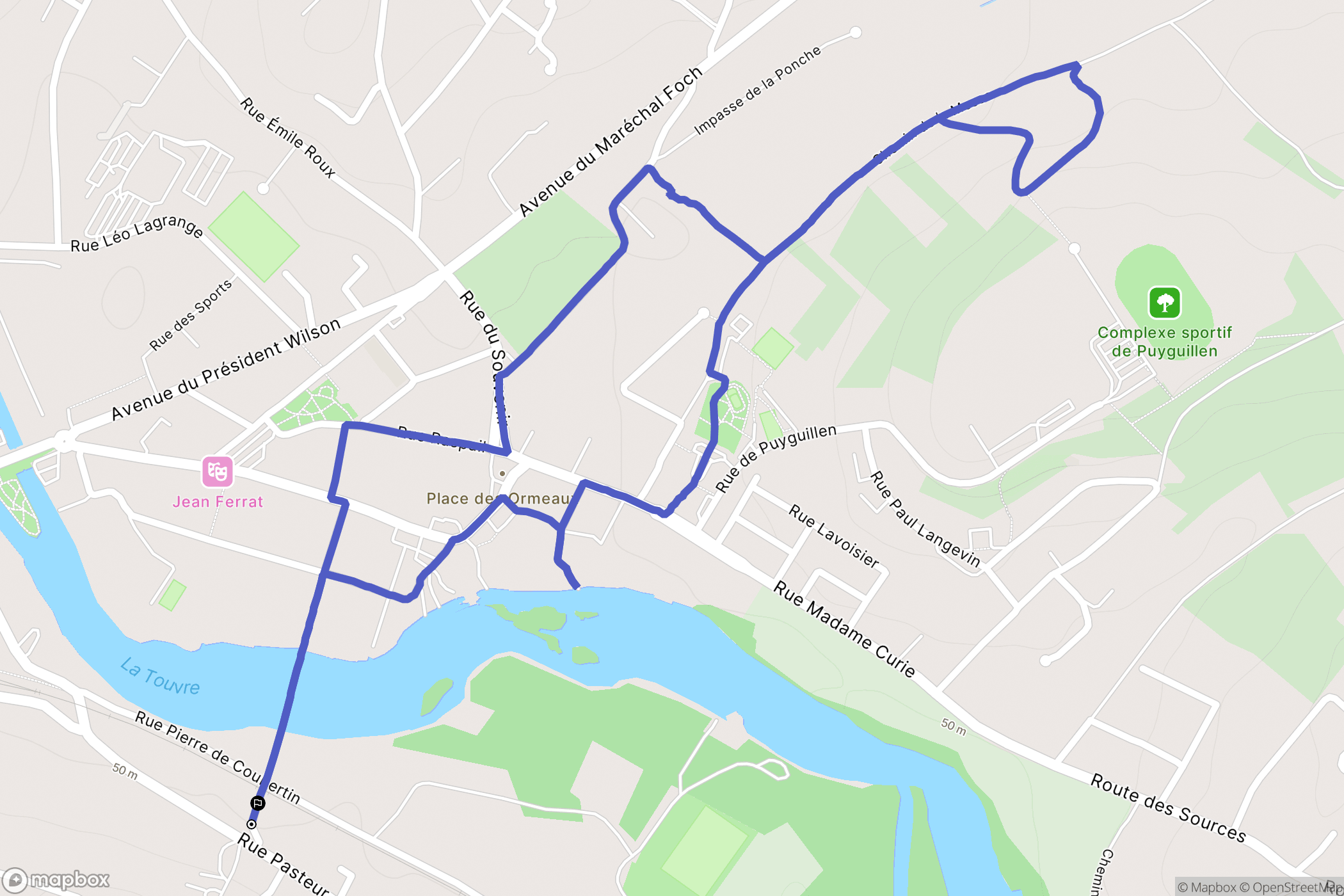 Magnac-sur-Touvre : carte du parcours de randonnée - France