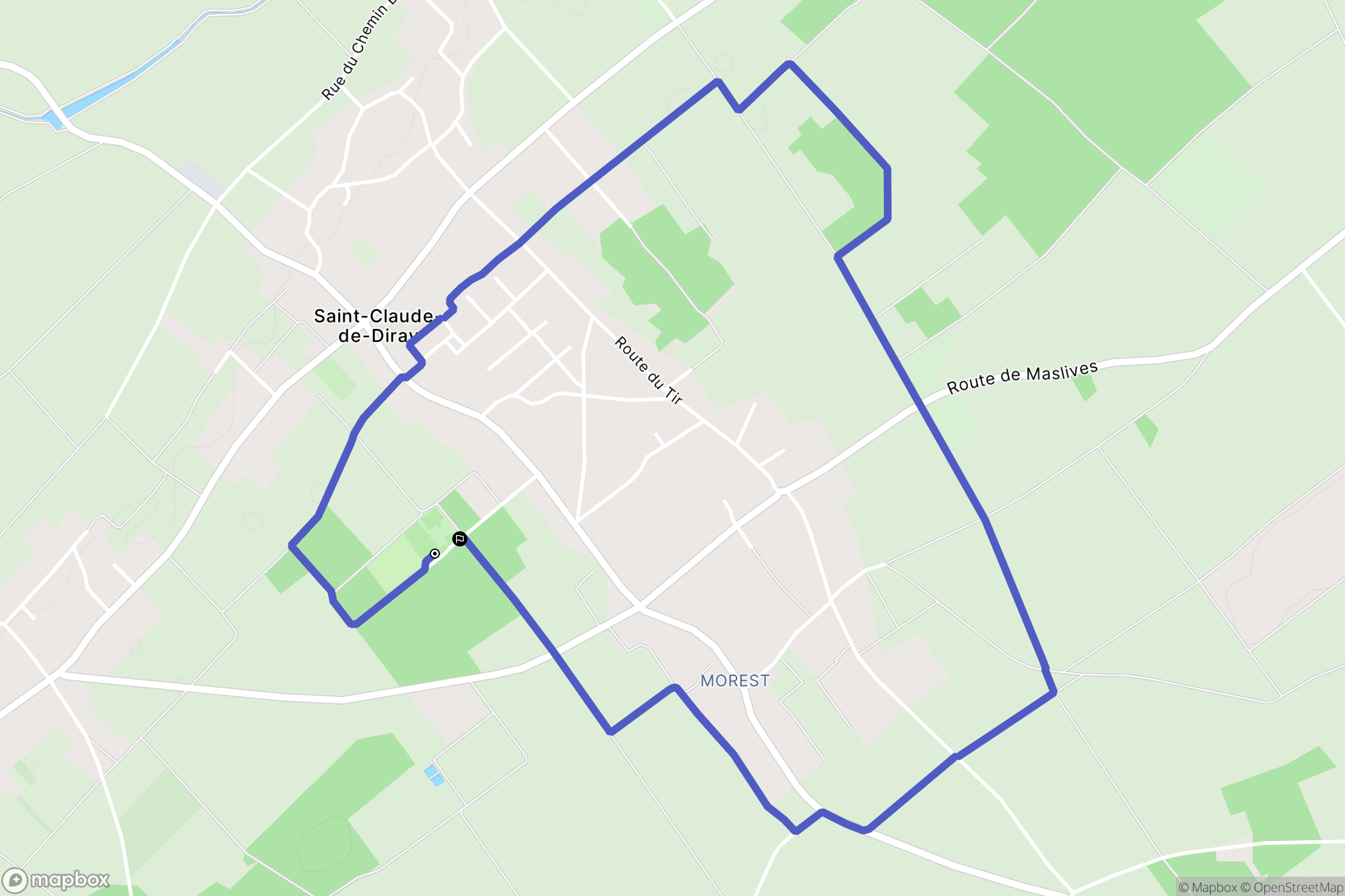 Saint-Claude-de-Diray : carte du parcours de randonnée - France