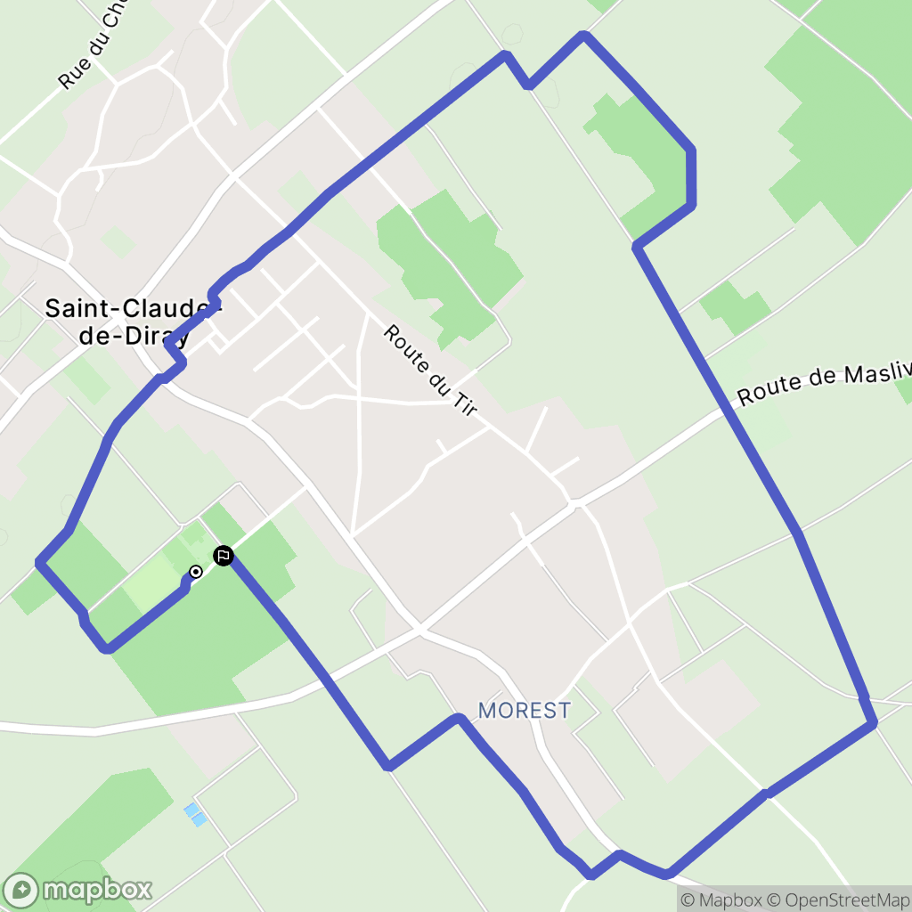 Saint-Claude-de-Diray : carte du parcours de randonnée - France