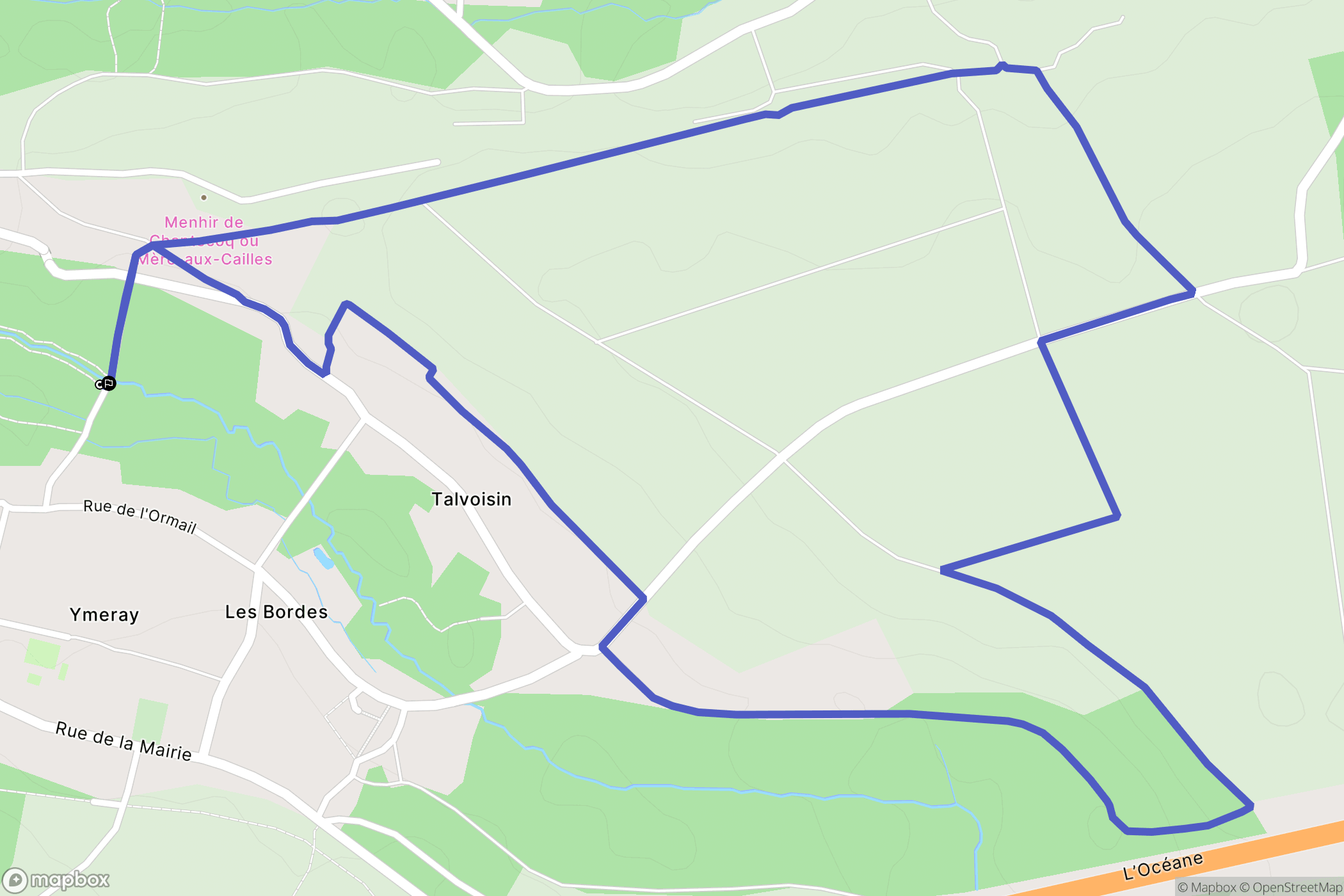 Ymeray : carte du parcours de randonnée - France