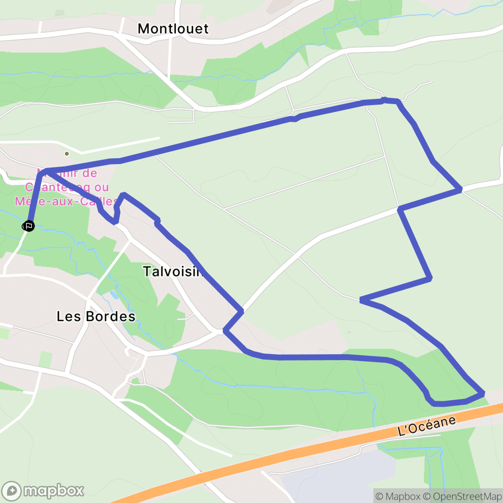 Ymeray : carte du parcours de randonnée - France