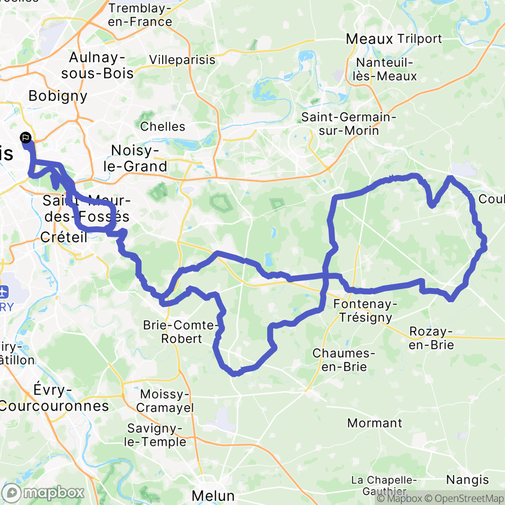 Paris : carte du parcours de randonnée - France