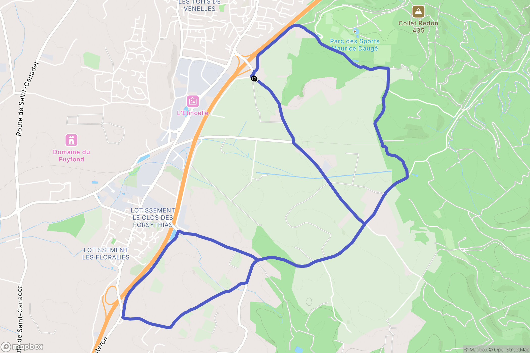 Venelles : carte du parcours de randonnée - France