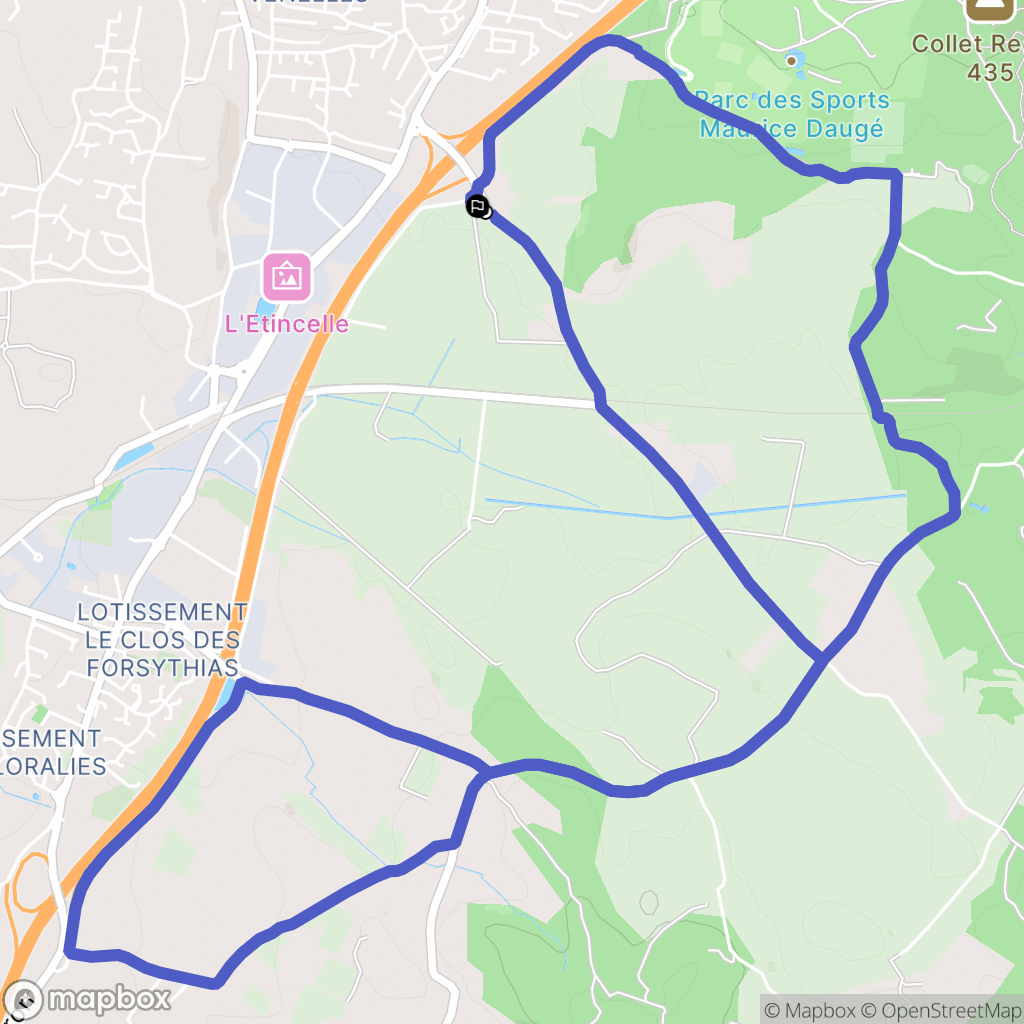 Venelles : carte du parcours de randonnée - France