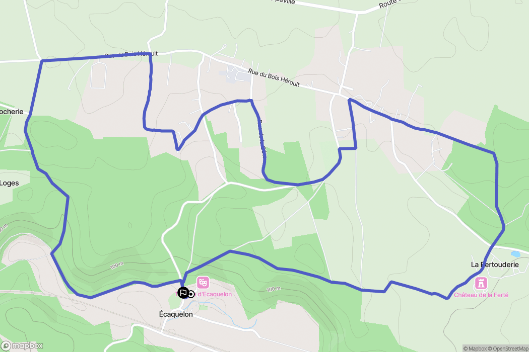 Écaquelon : carte du parcours de randonnée - France