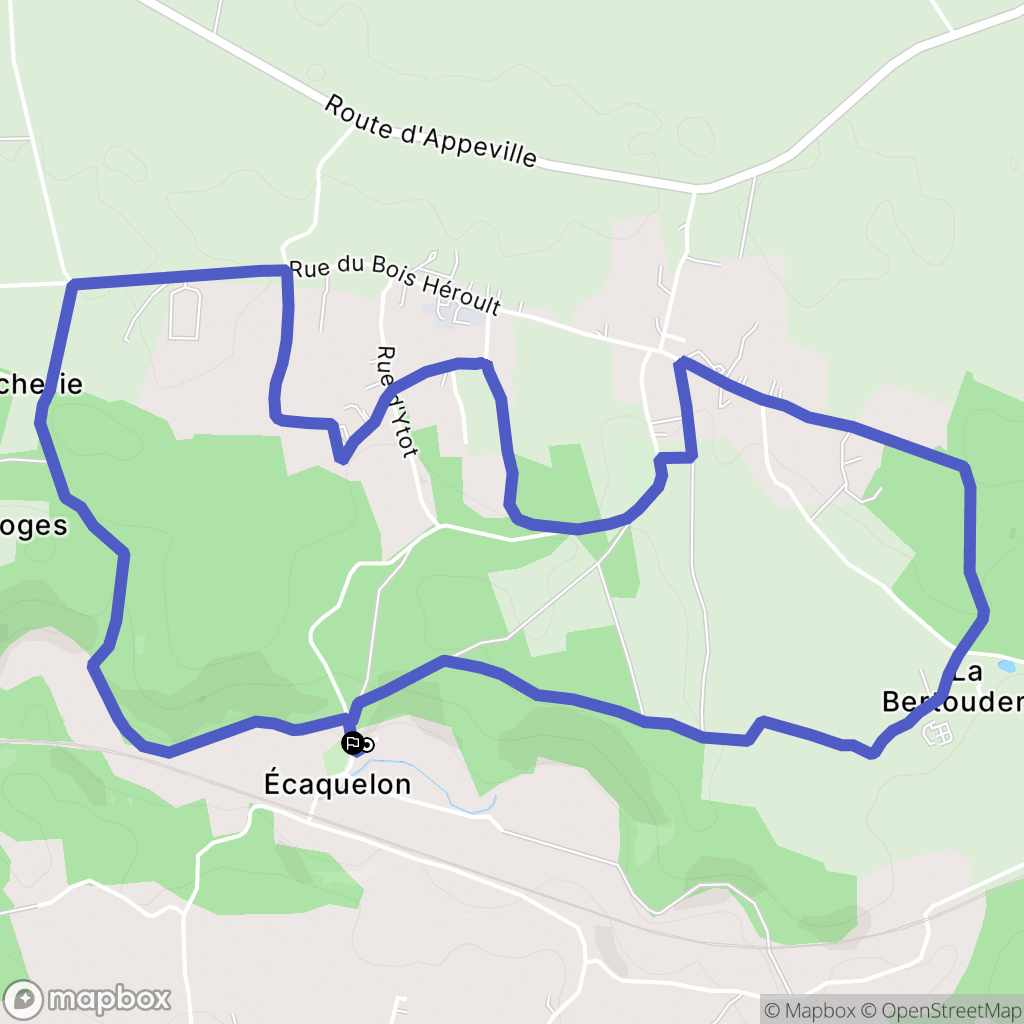Écaquelon : carte du parcours de randonnée - France