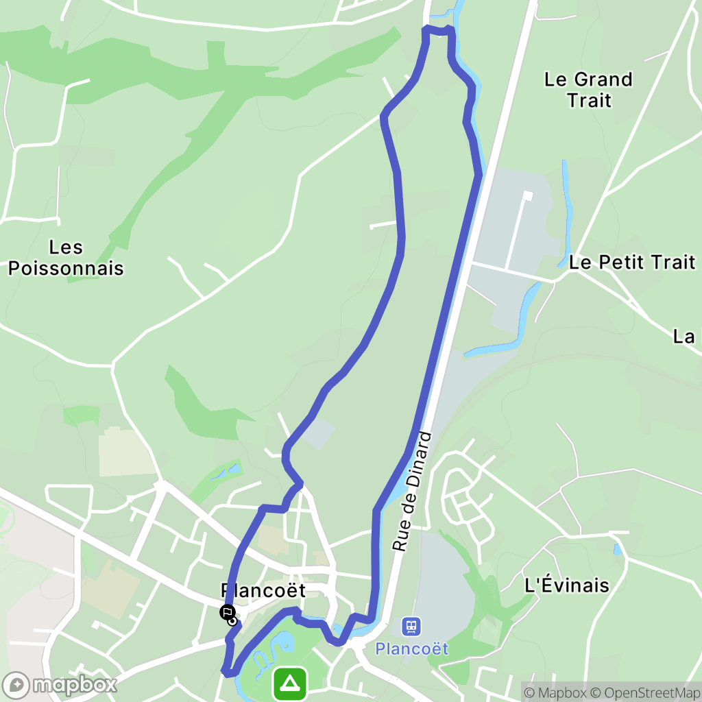Plancoët : carte du parcours de randonnée - France